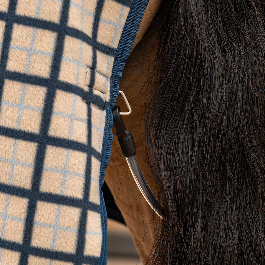 Velder Horsewear Fleece Cooler with Collar Navy Check