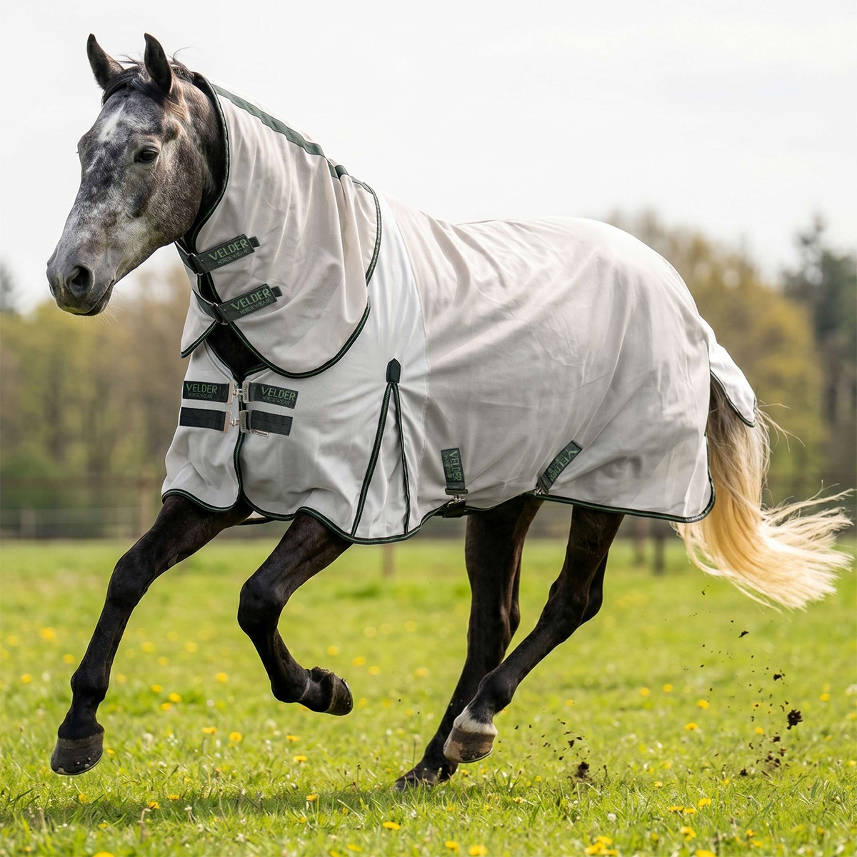 Velder Horsewear Premium Fly Rug Guardian AirMesh Silver Mist