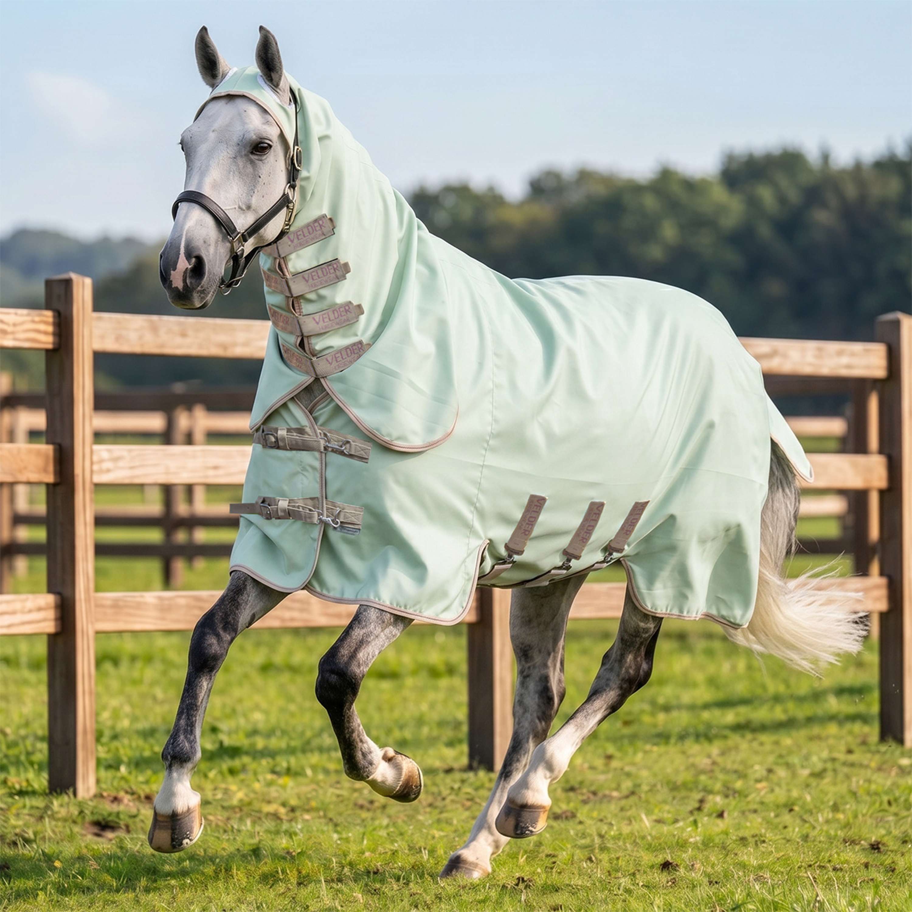 Velder Horsewear Premium Lightweight Sweet Itch Rug Sage Light