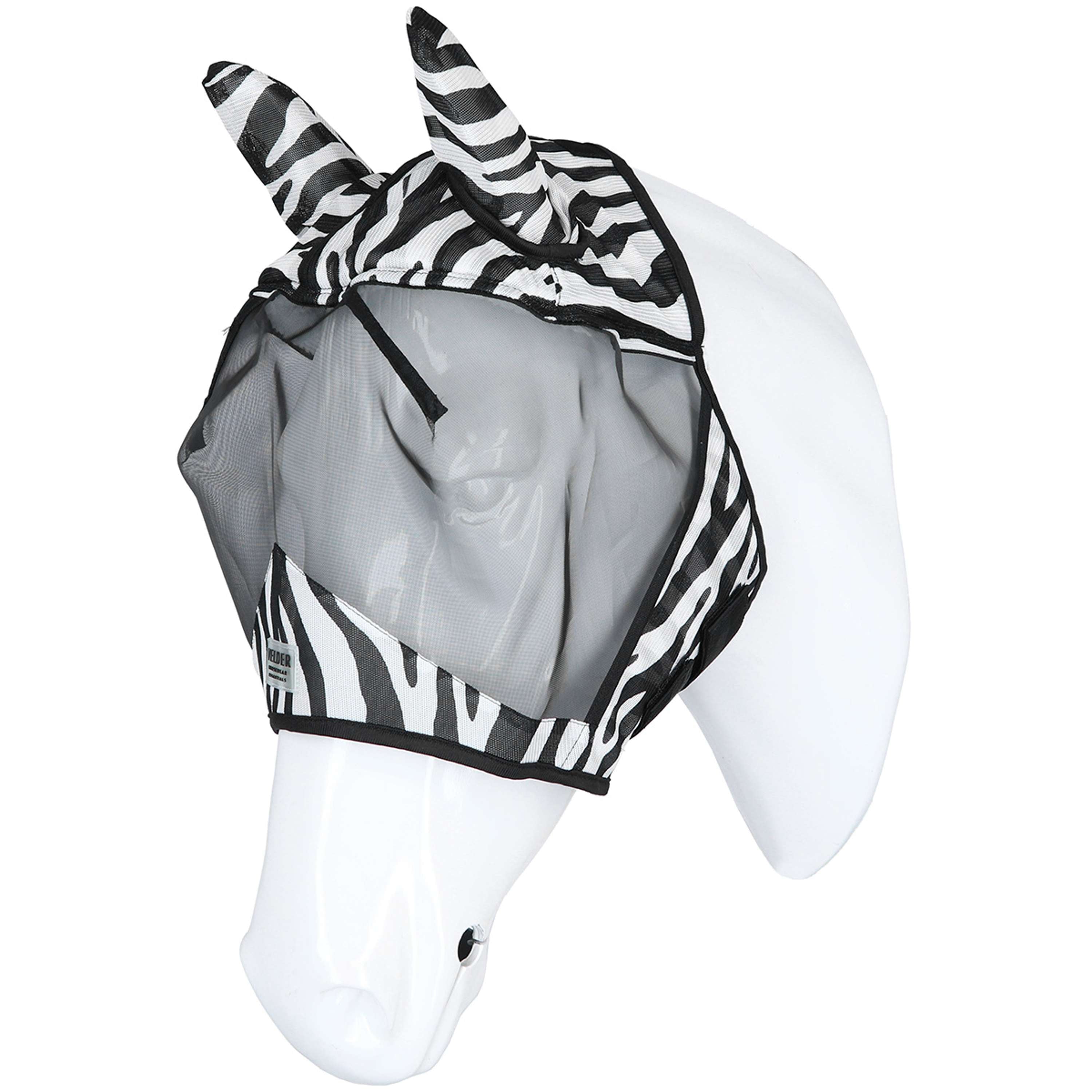 Velder Horsewear Essentials Fly Mask Zebra with Ears Black/White