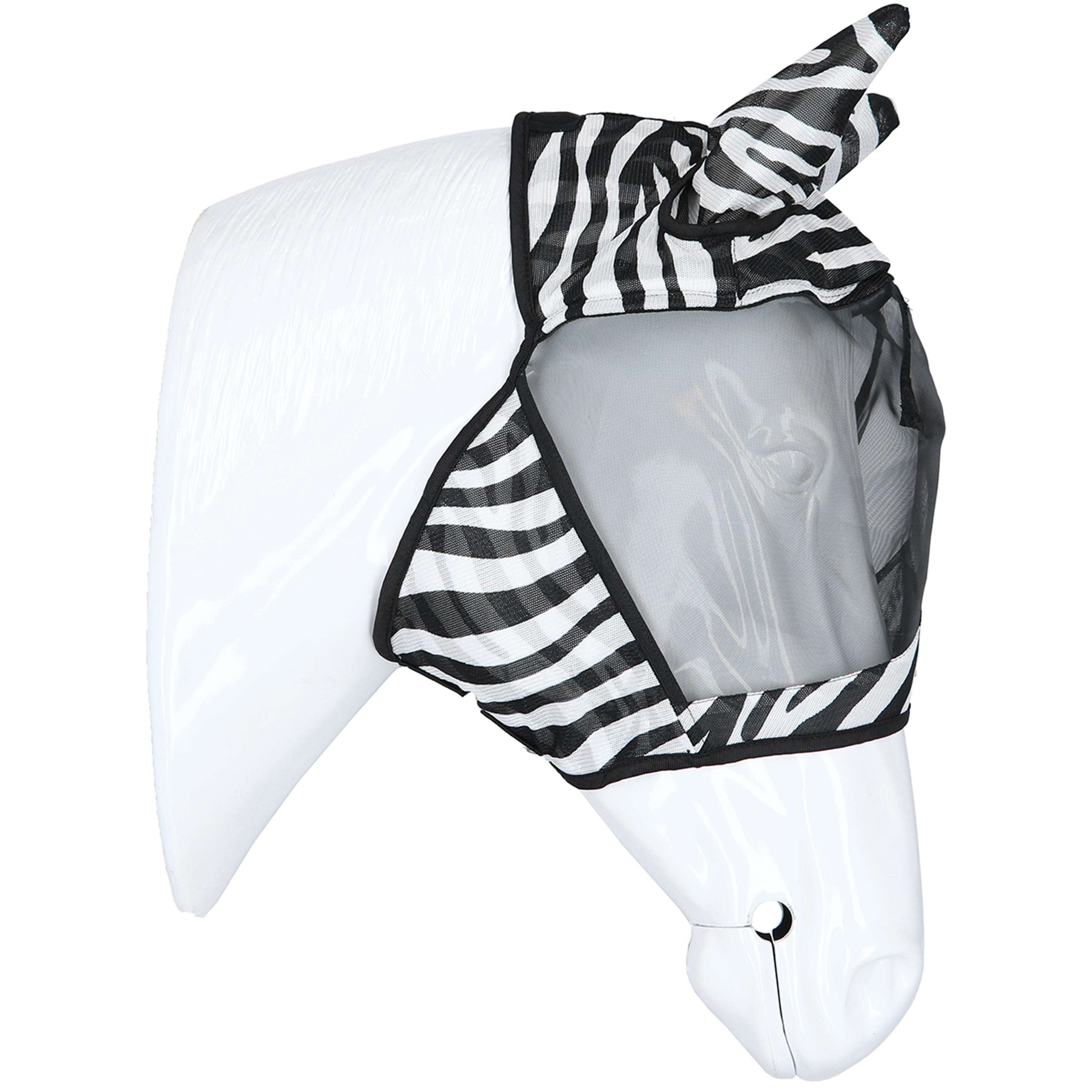 Velder Horsewear Essentials Fly Mask Zebra with Ears Black/White
