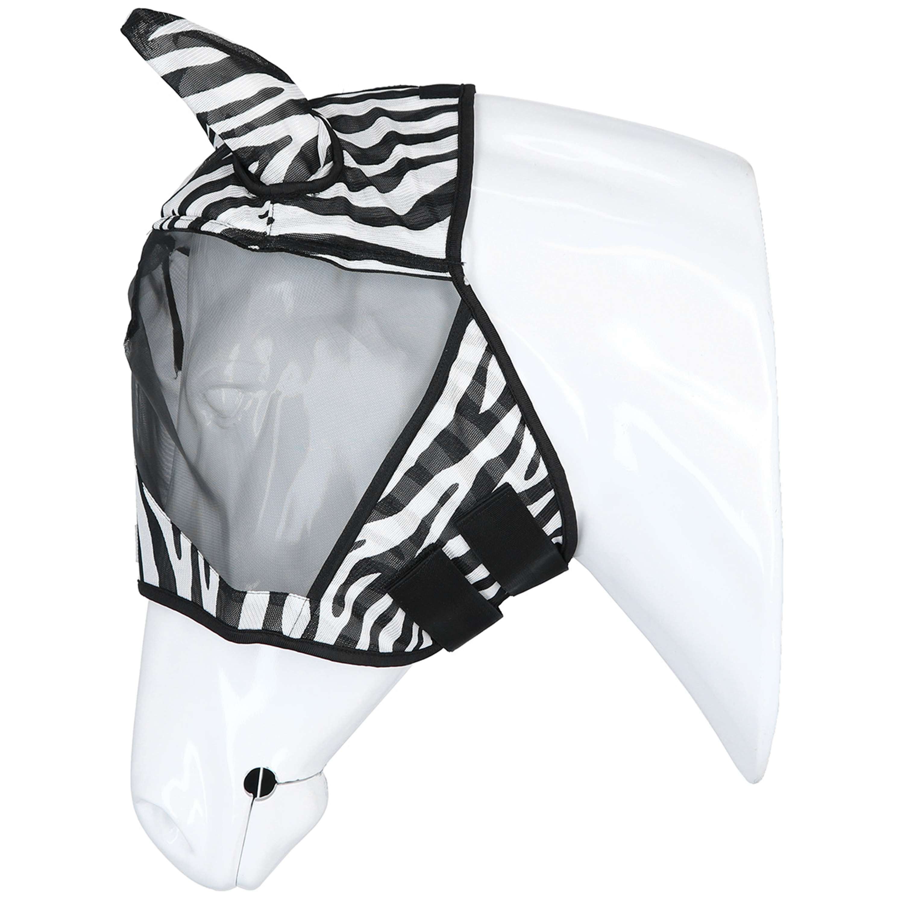 Velder Horsewear Essentials Fly Mask Zebra with Ears Black/White