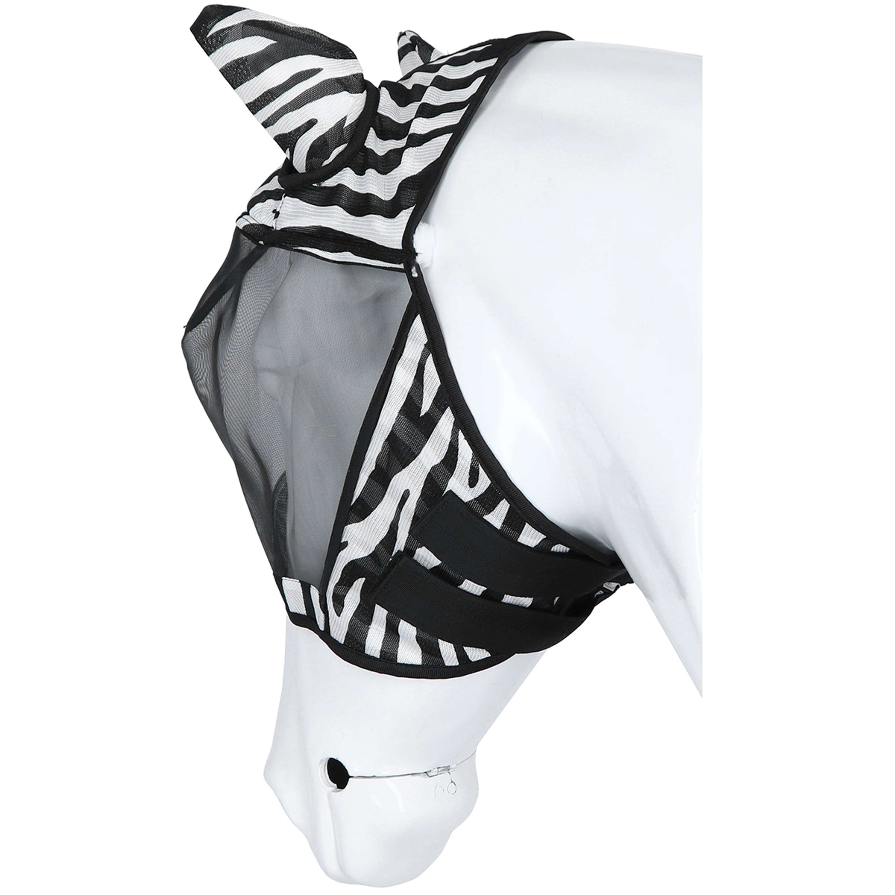 Velder Horsewear Essentials Fly Mask Zebra with Ears Black/White