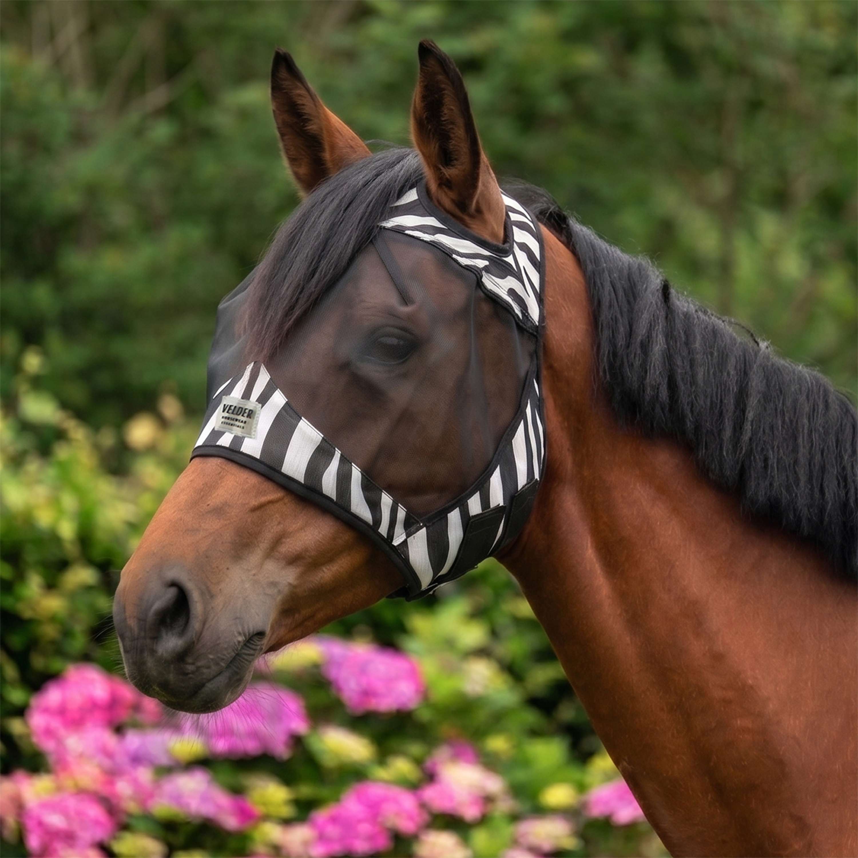 Velder Horsewear Essentials Fly Mask Zebra without Ears Black/White