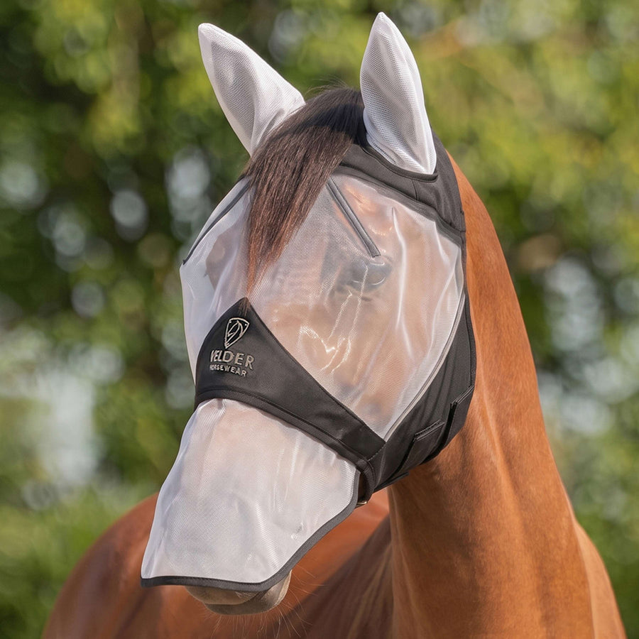 Velder Horsewear Premium Fly Mask with Ears and Nose Black