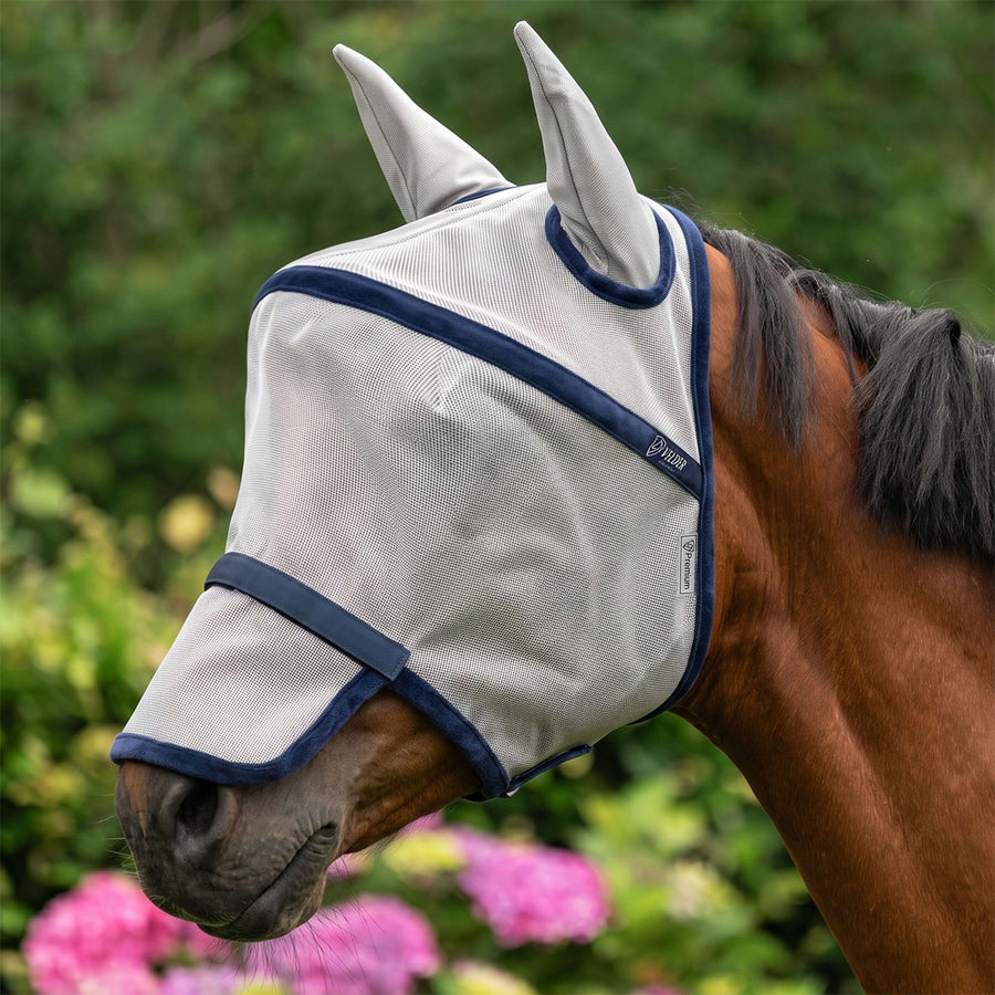 Velder Horsewear Premium Fly Mask Comfort Space Tan/Navy