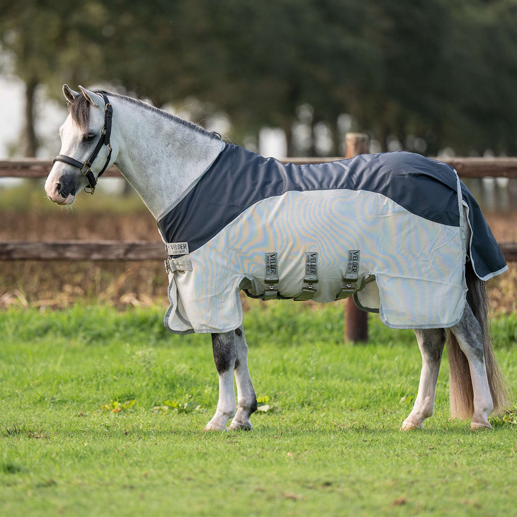 Velder Horsewear Premium Pony Fly Rug Rainless Summer Navy/Field Grey