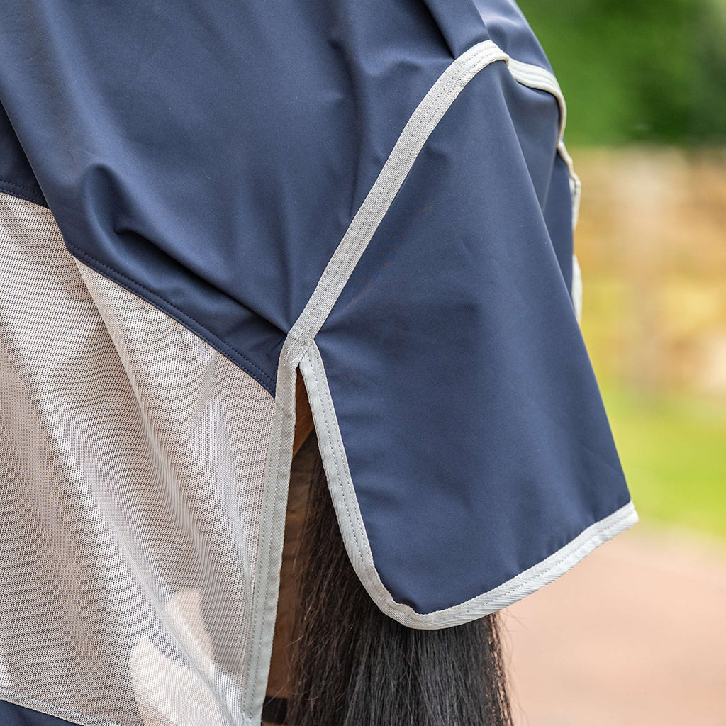 Velder Horsewear Premium Pony Fly Rug Rainless Fall Navy/Pearl Silver