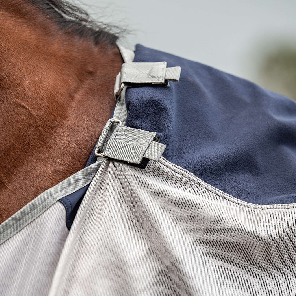 Velder Horsewear Premium Pony Fly Rug Rainless Fall Navy/Pearl Silver