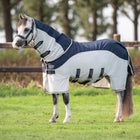 Velder Horsewear Premium Pony Fly Rug Waterproof-Top Navy/Pearl Silver