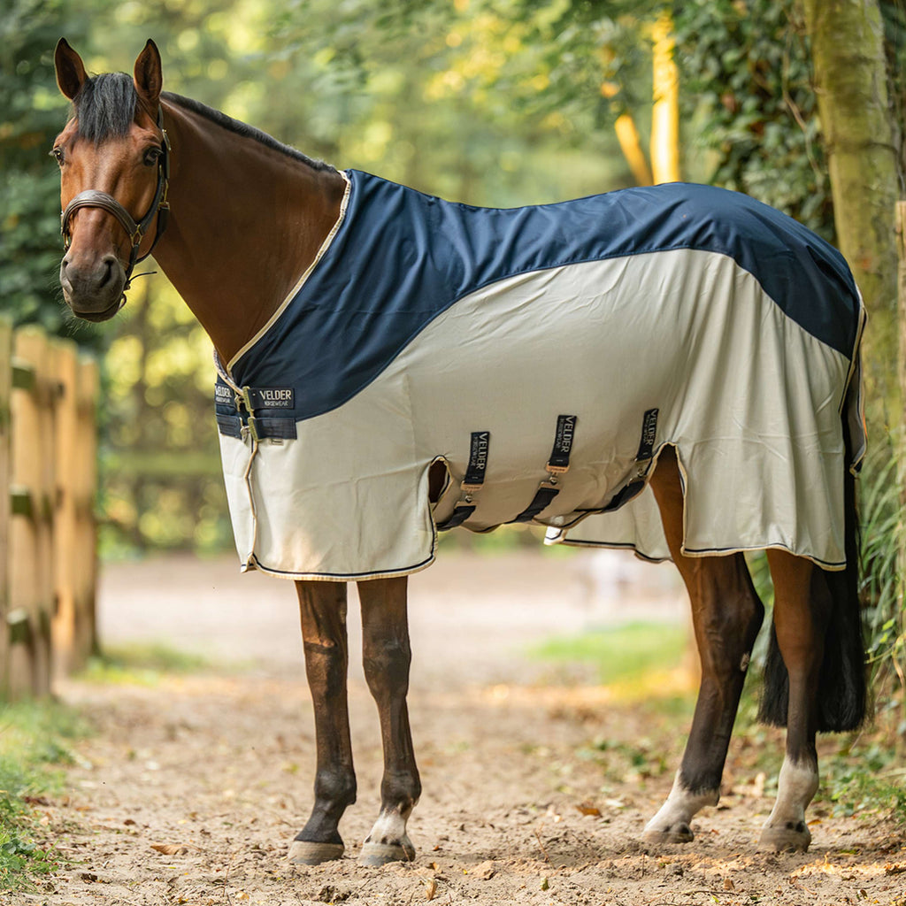 Velder Horsewear Premium Fly Rug Waterproof-Top Navy/Pearl Silver