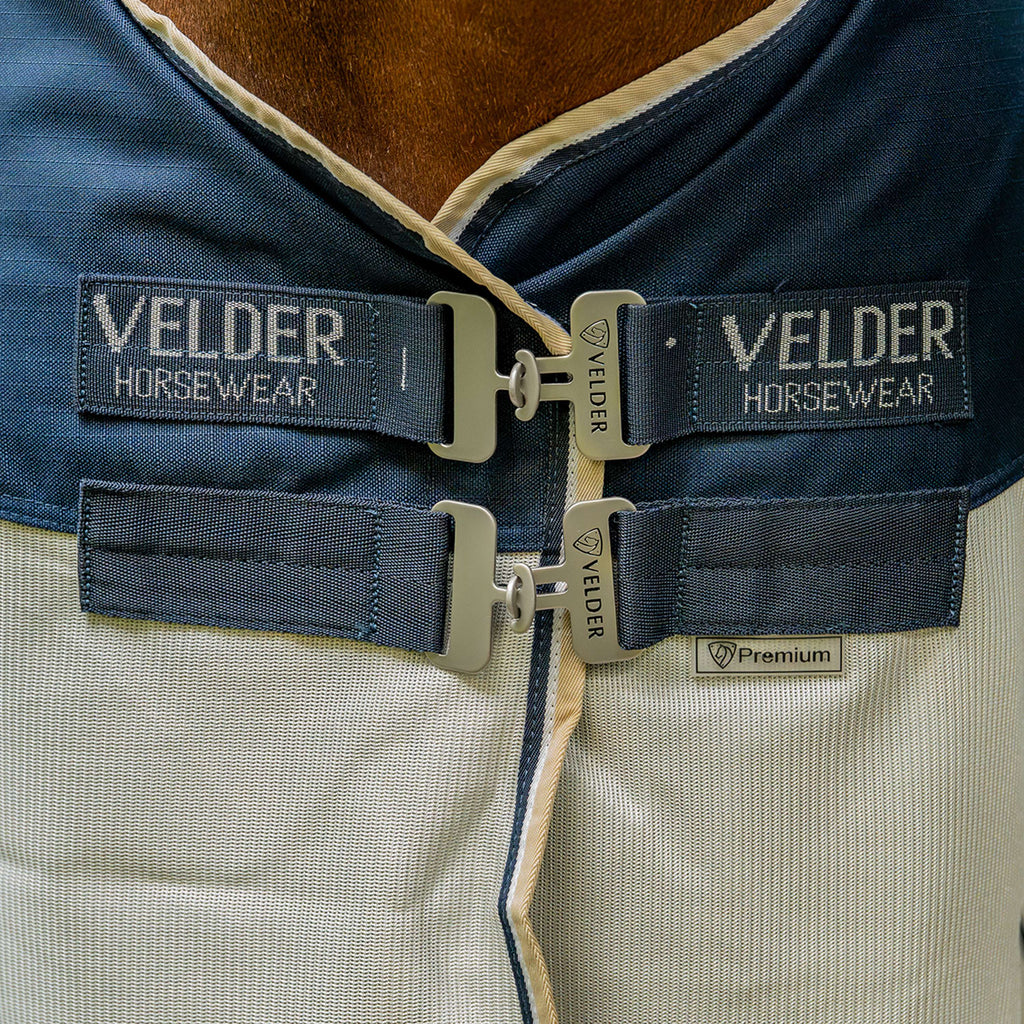 Velder Horsewear Premium Fly Rug Waterproof-Top Navy/Pearl Silver