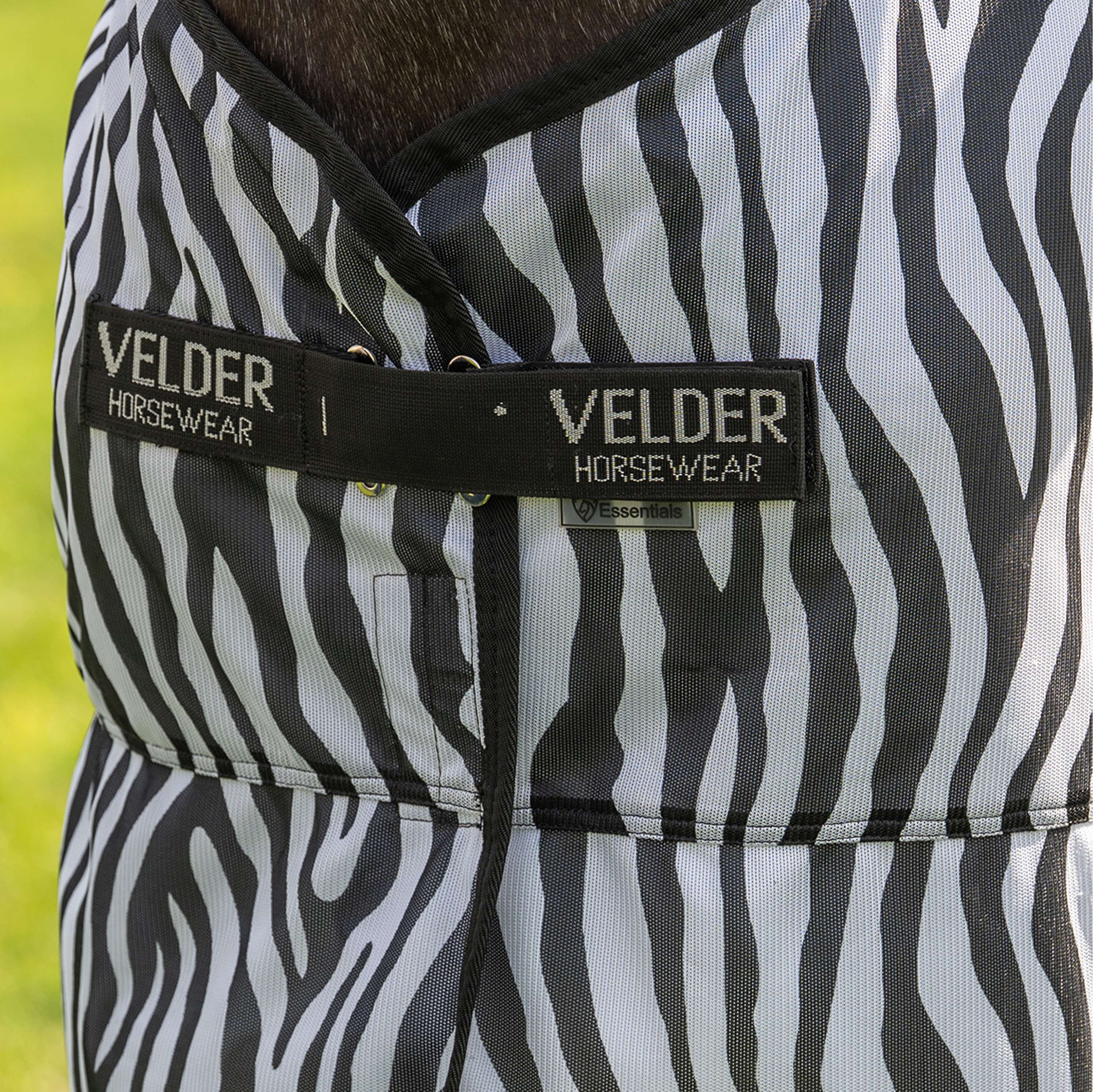 Velder Horsewear Essentials Pony Fly Rug & Neck Zebra Black/White
