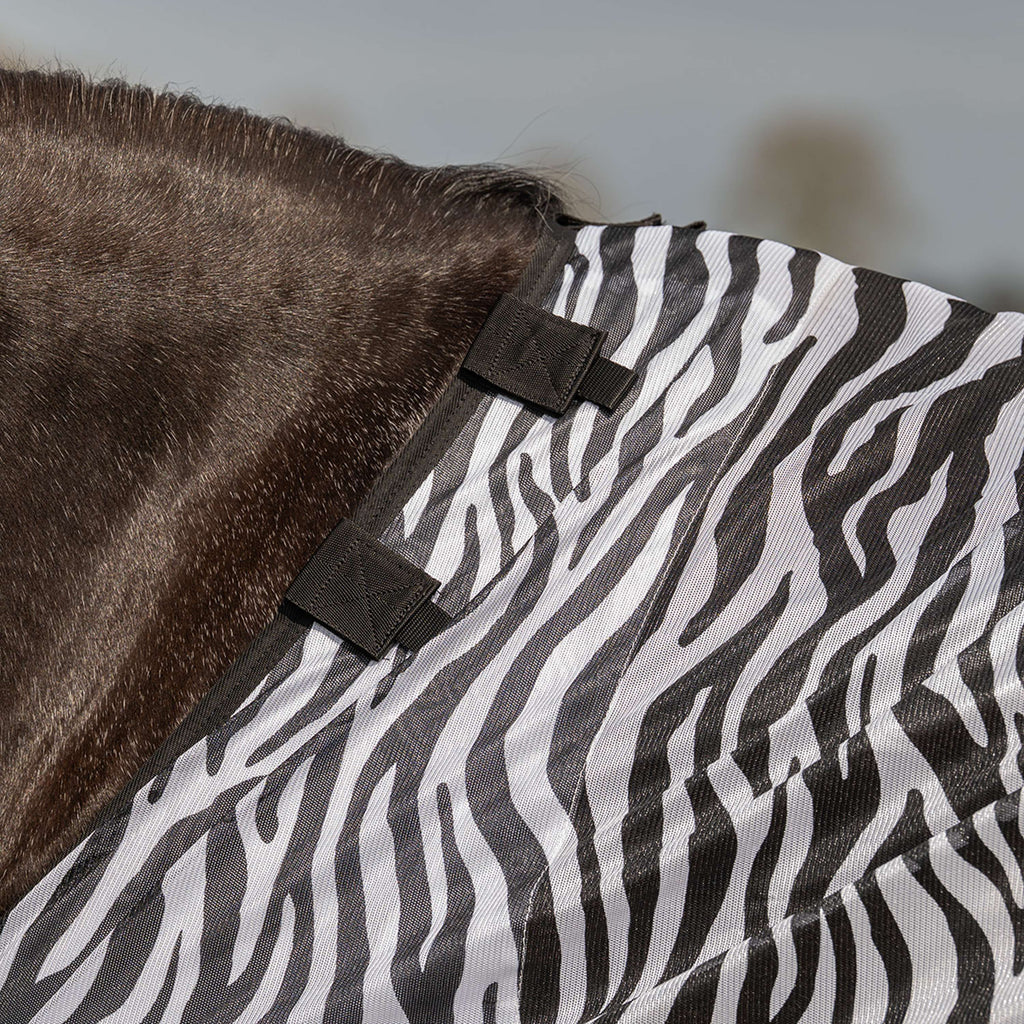 Velder Horsewear Essentials Pony Fly Rug & Neck Zebra Black/White