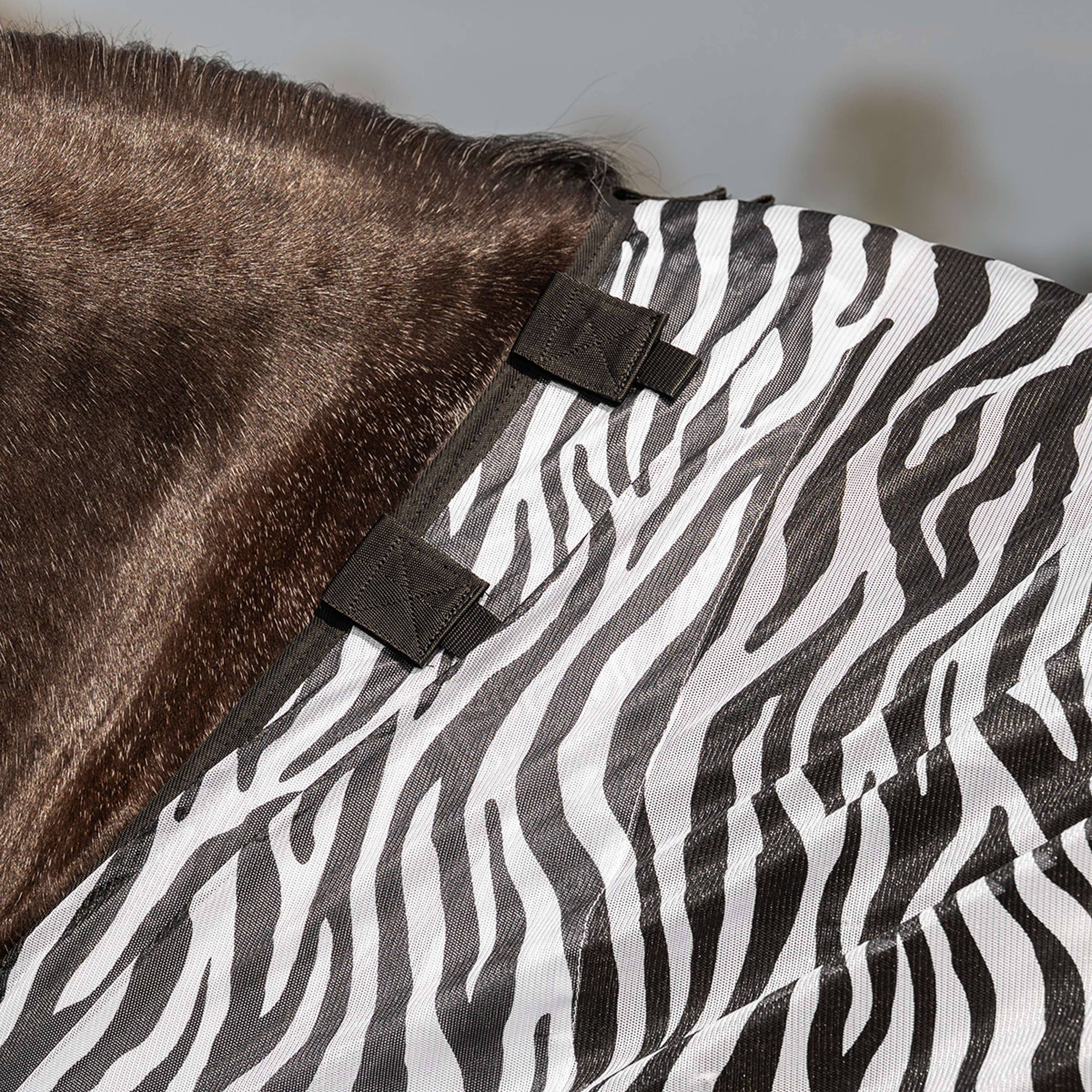 Velder Horsewear Essentials Fly Rug & Neck Zebra Black/White