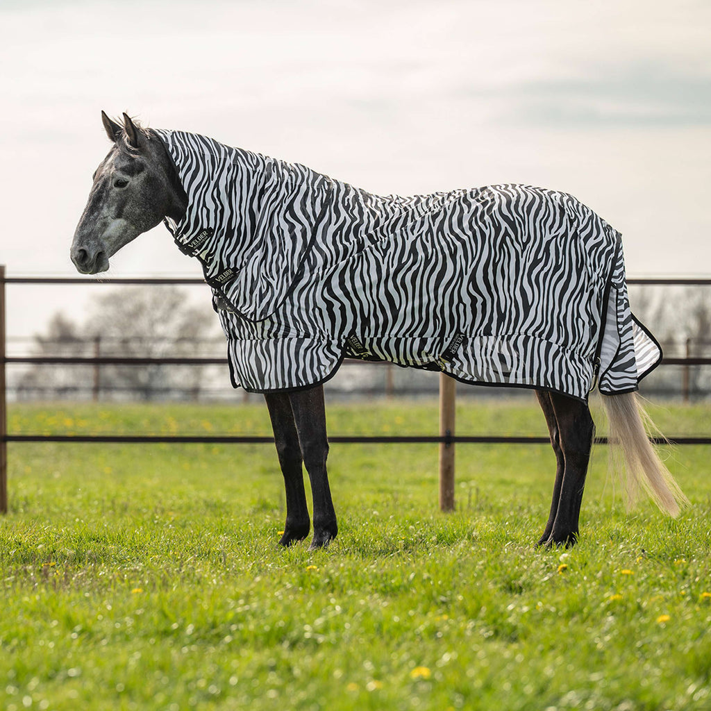 Velder Horsewear Fly Rug & Neck Zebra Black/White