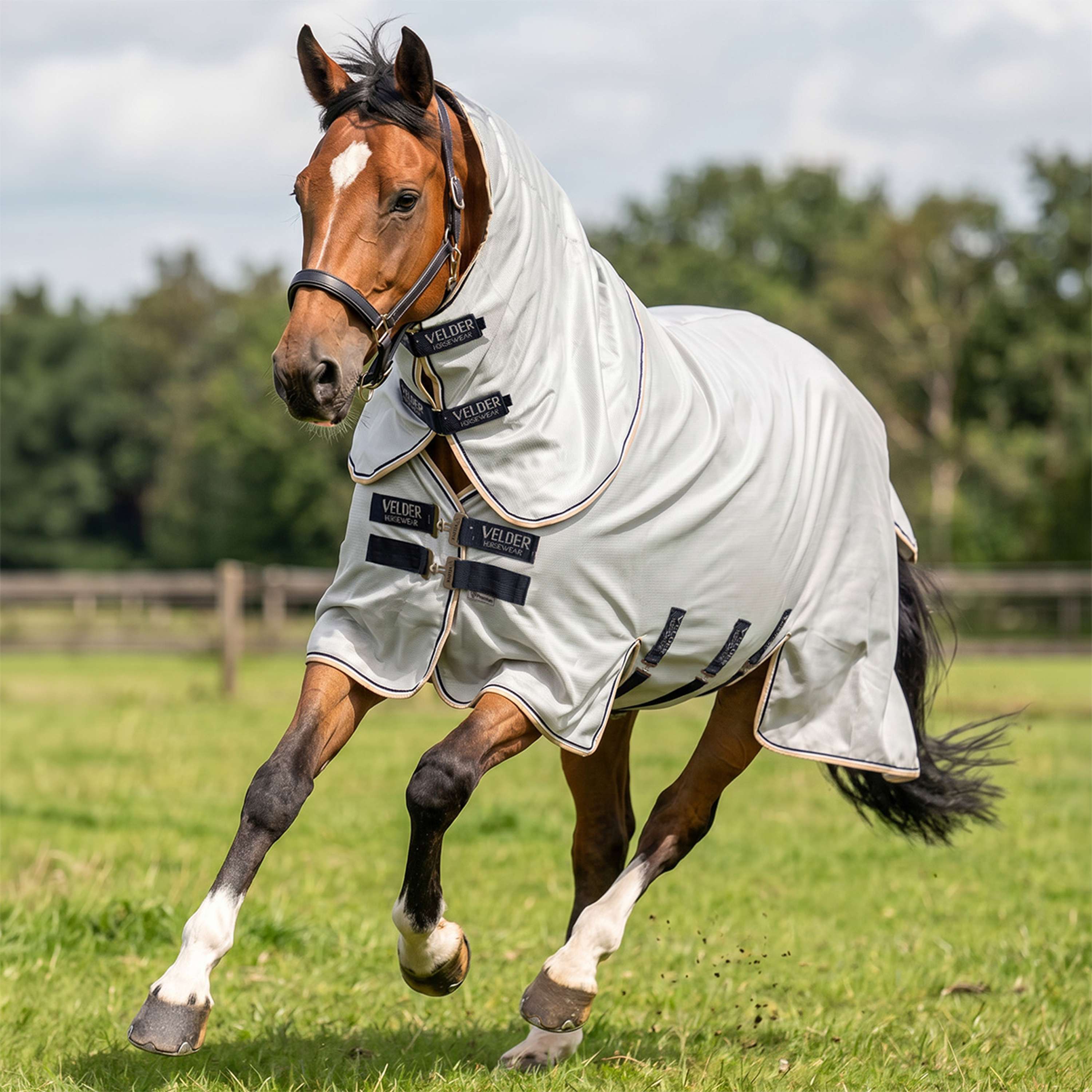Velder Horsewear Premium Fly Rug Pearl Grey