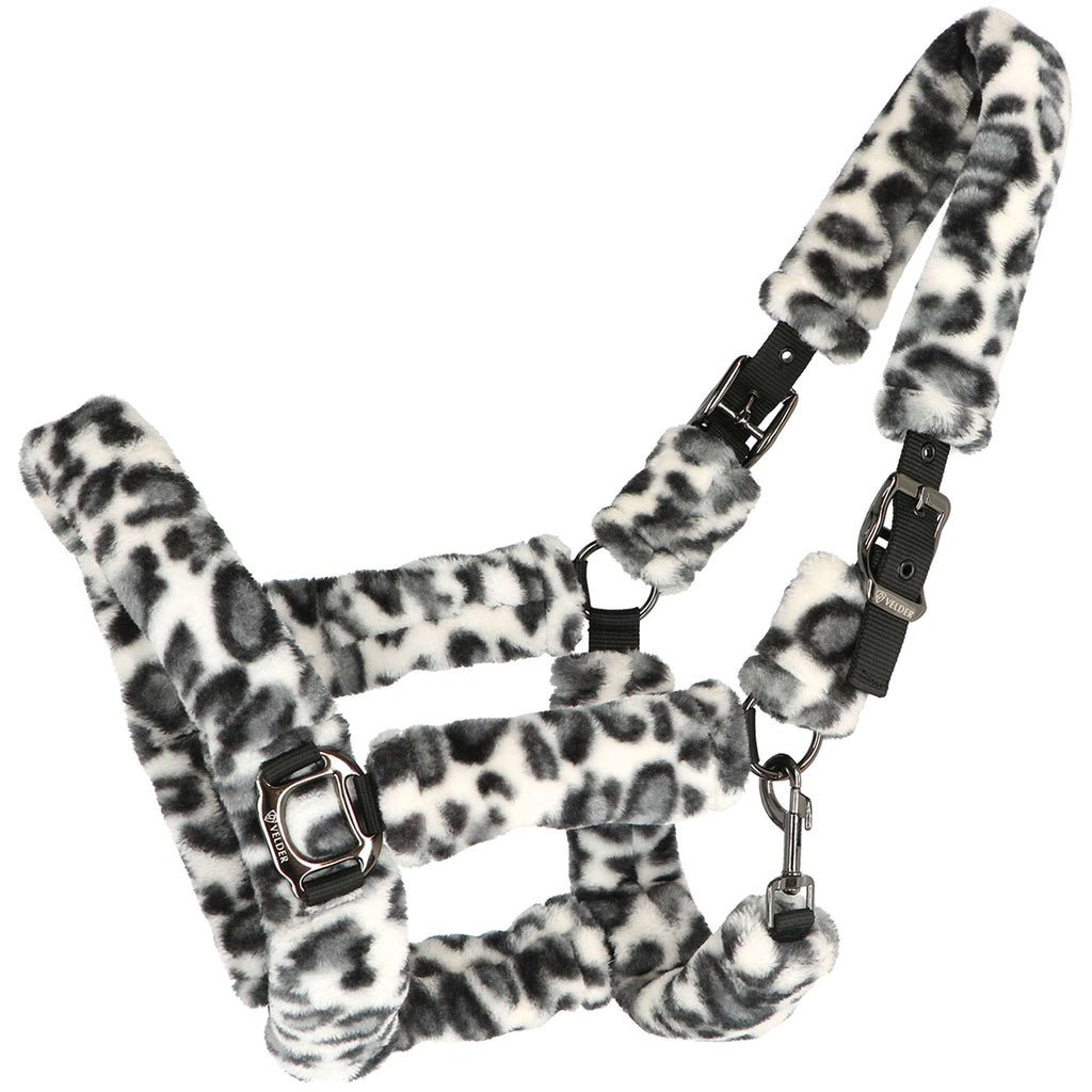 Velder Horsewear Premium Halter Comfort Fur Snow Leopard Grey