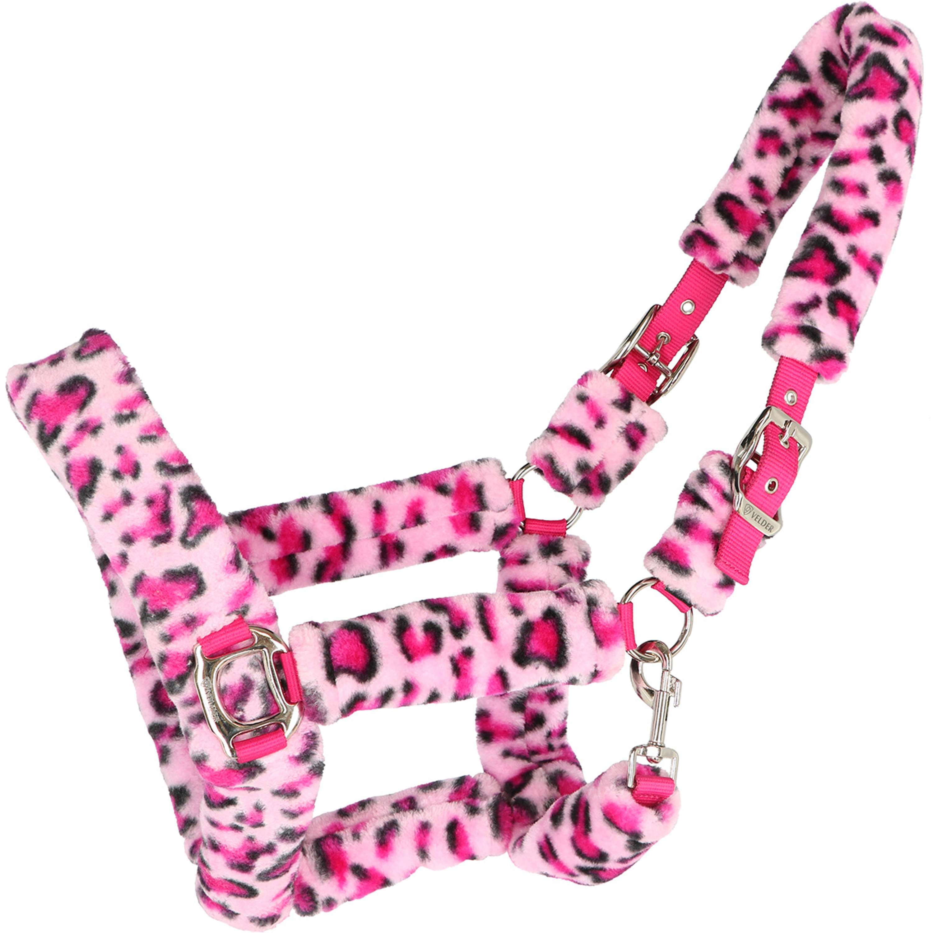 Velder Horsewear Premium Halter Comfort Fur Snow Leopard Pink