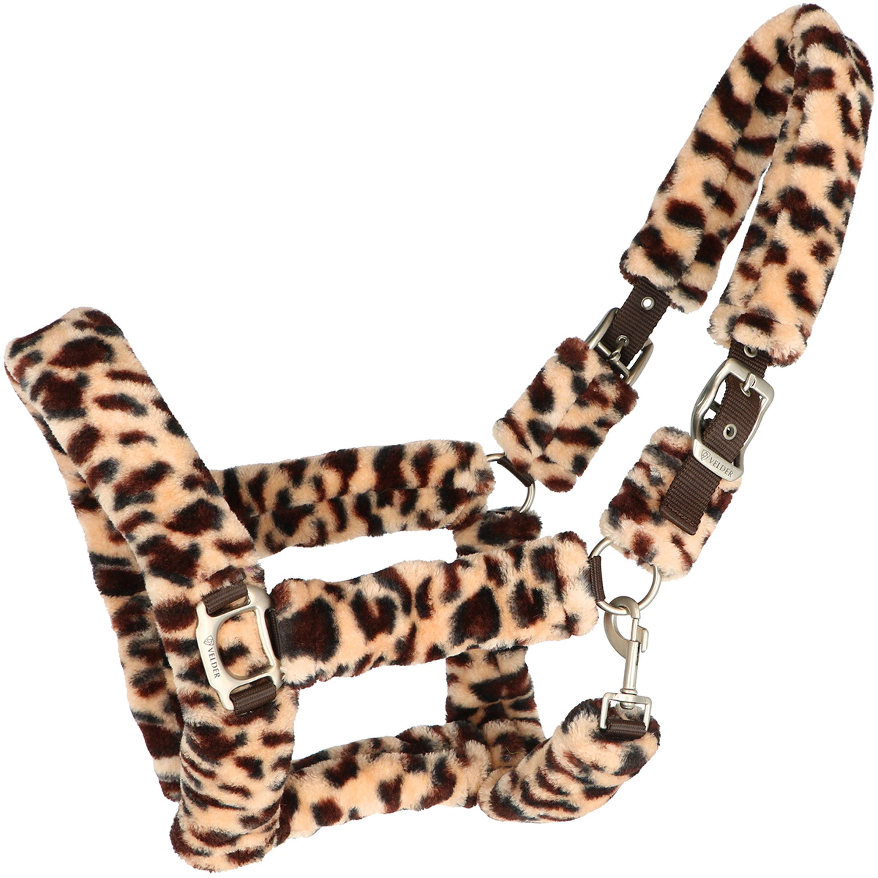 Velder Horsewear Premium Halter Comfort Fur Snow Leopard Brown
