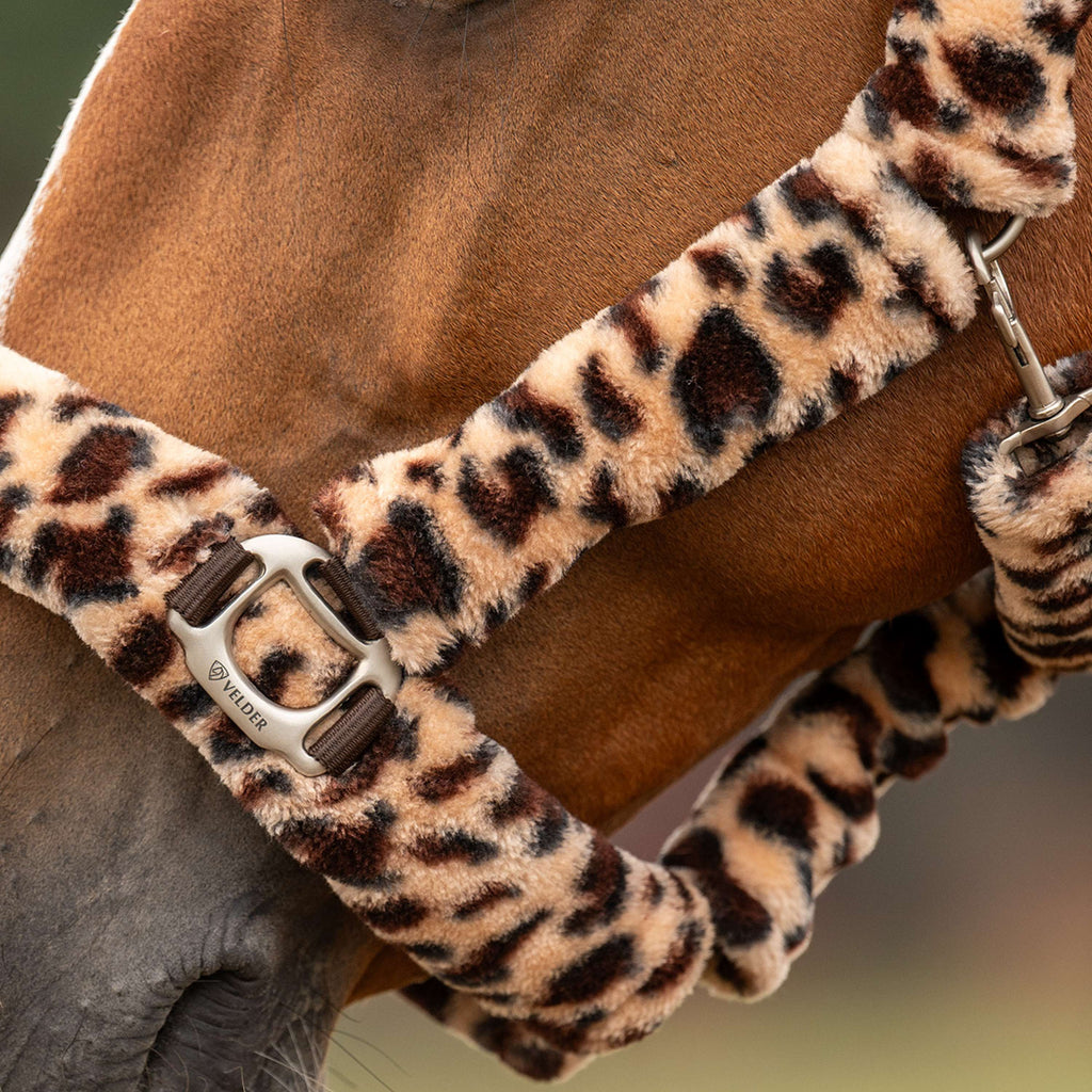 Velder Horsewear Premium Halter Comfort Fur Snow Leopard Brown