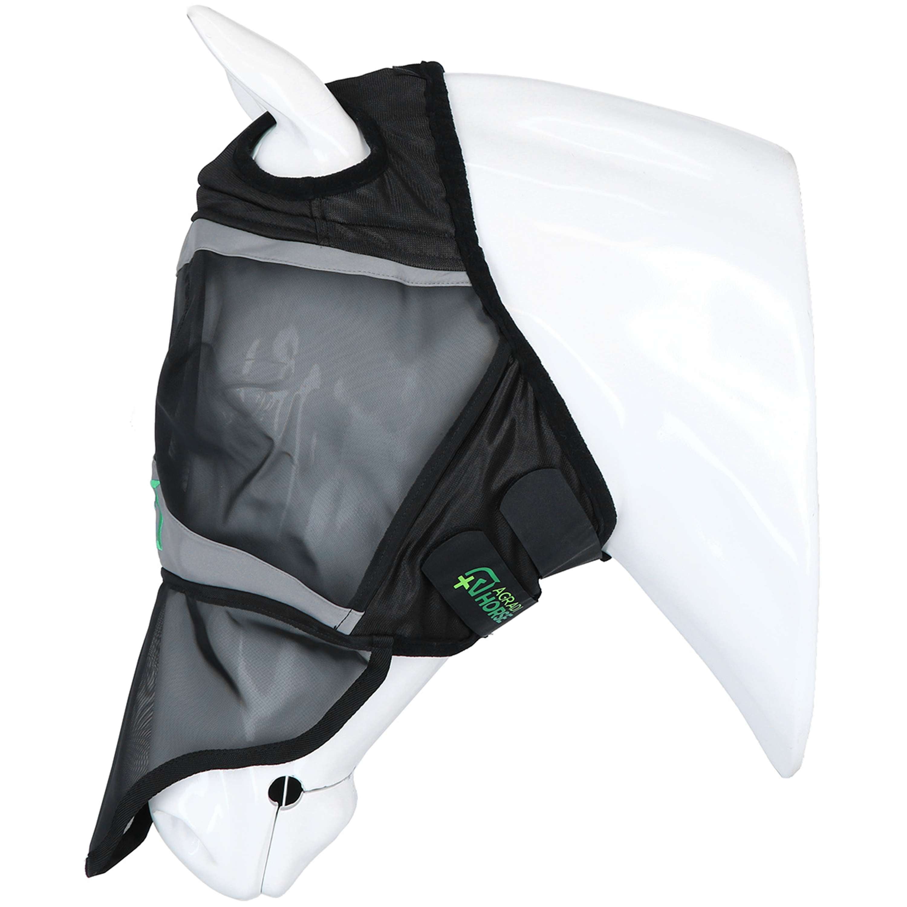 Agradi Horse Fly Mask Fine Mesh with Ear Hole & Nose Black