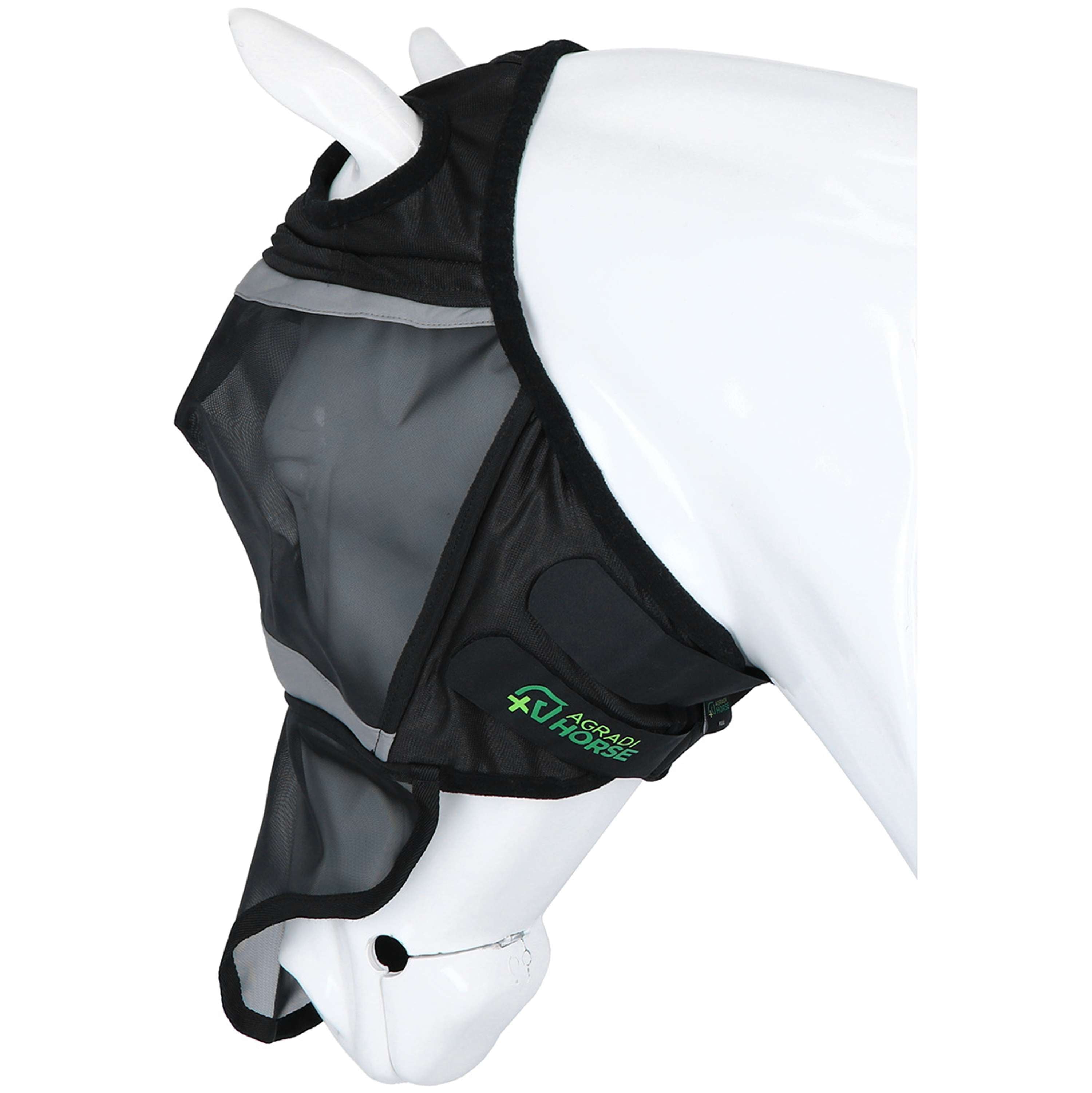 Agradi Horse Fly Mask Fine Mesh with Ear Hole & Nose Black