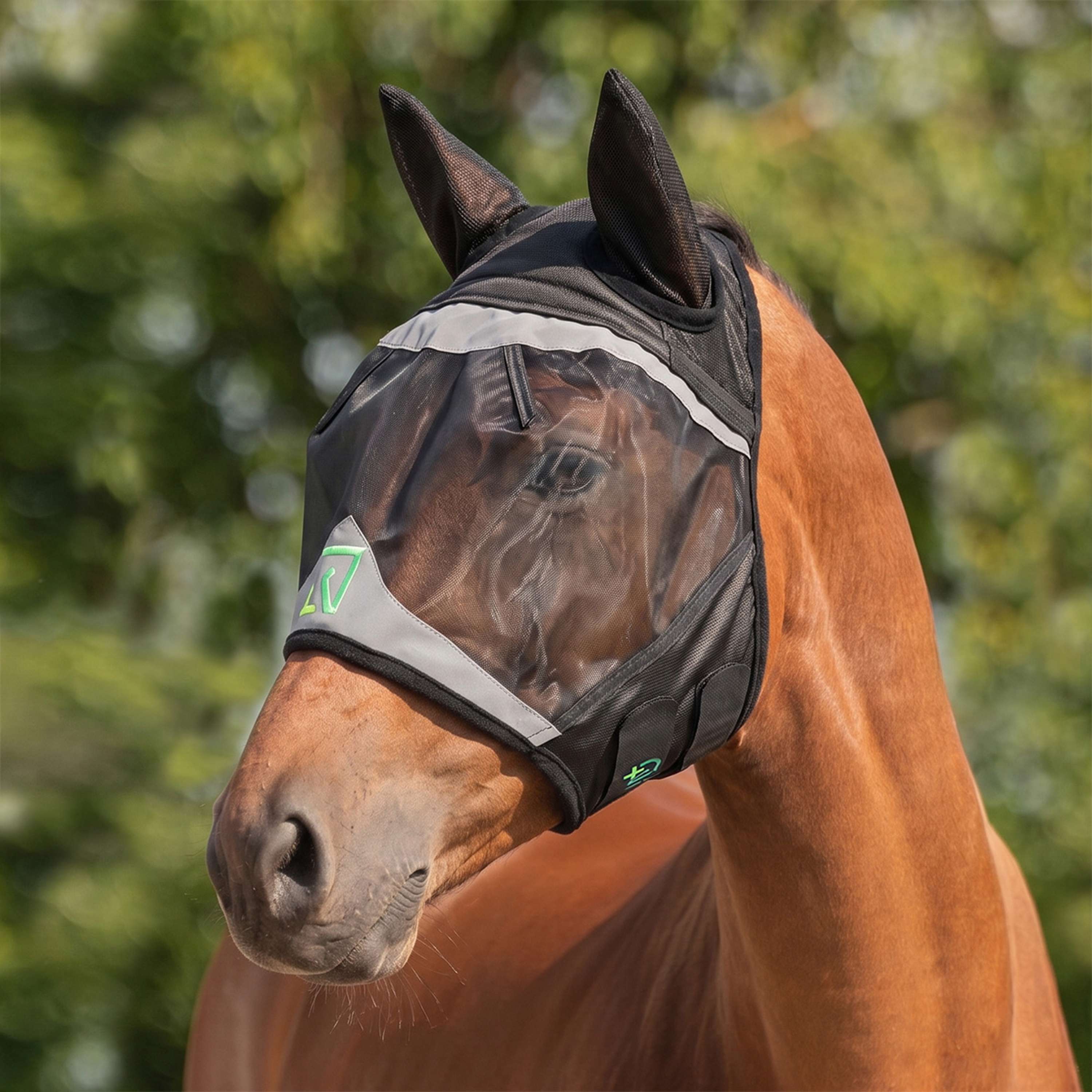Agradi Horse Fly Mask Fine Mesh with Ears Black