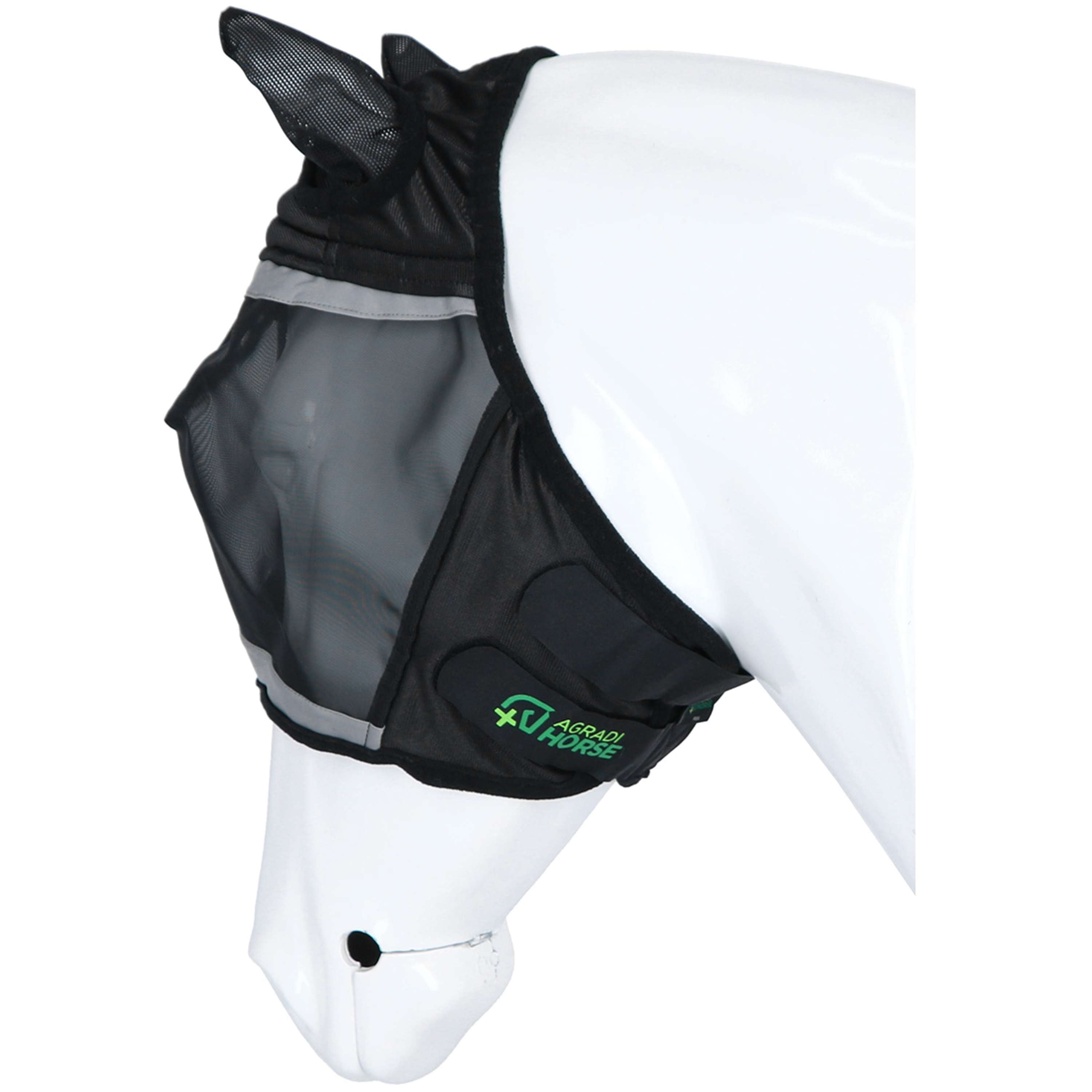 Agradi Horse Fly Mask Fine Mesh with Ears Black