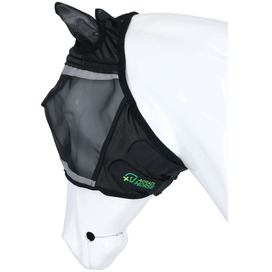 Agradi Horse Fly Mask Fine Mesh with Ears Black