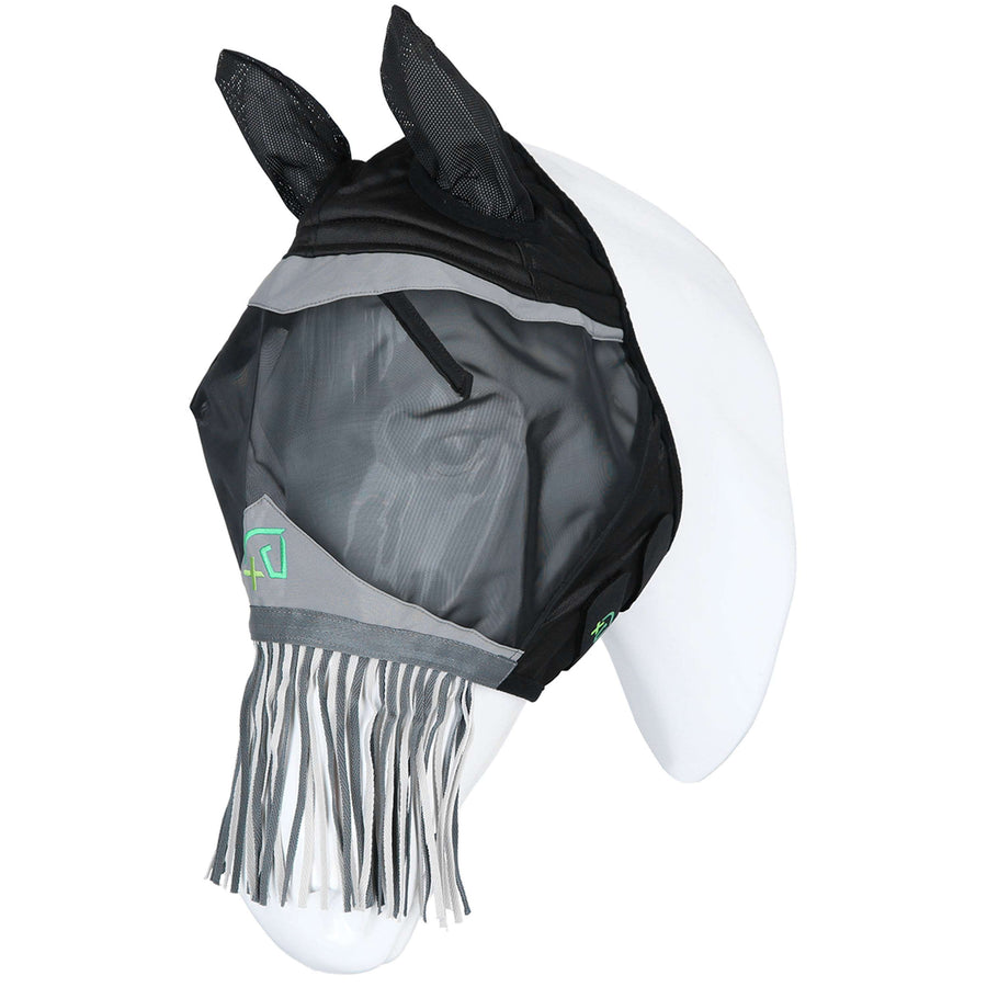 Agradi Horse Fly Mask Fine Mesh with Ears and Tassels Black