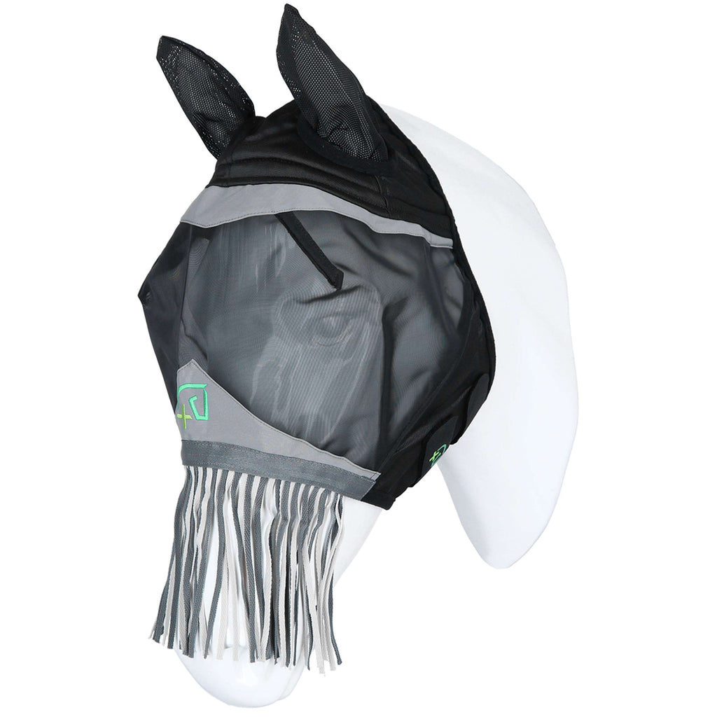 Agradi Horse Fly Mask Fine Mesh with Ears and Tassels Black