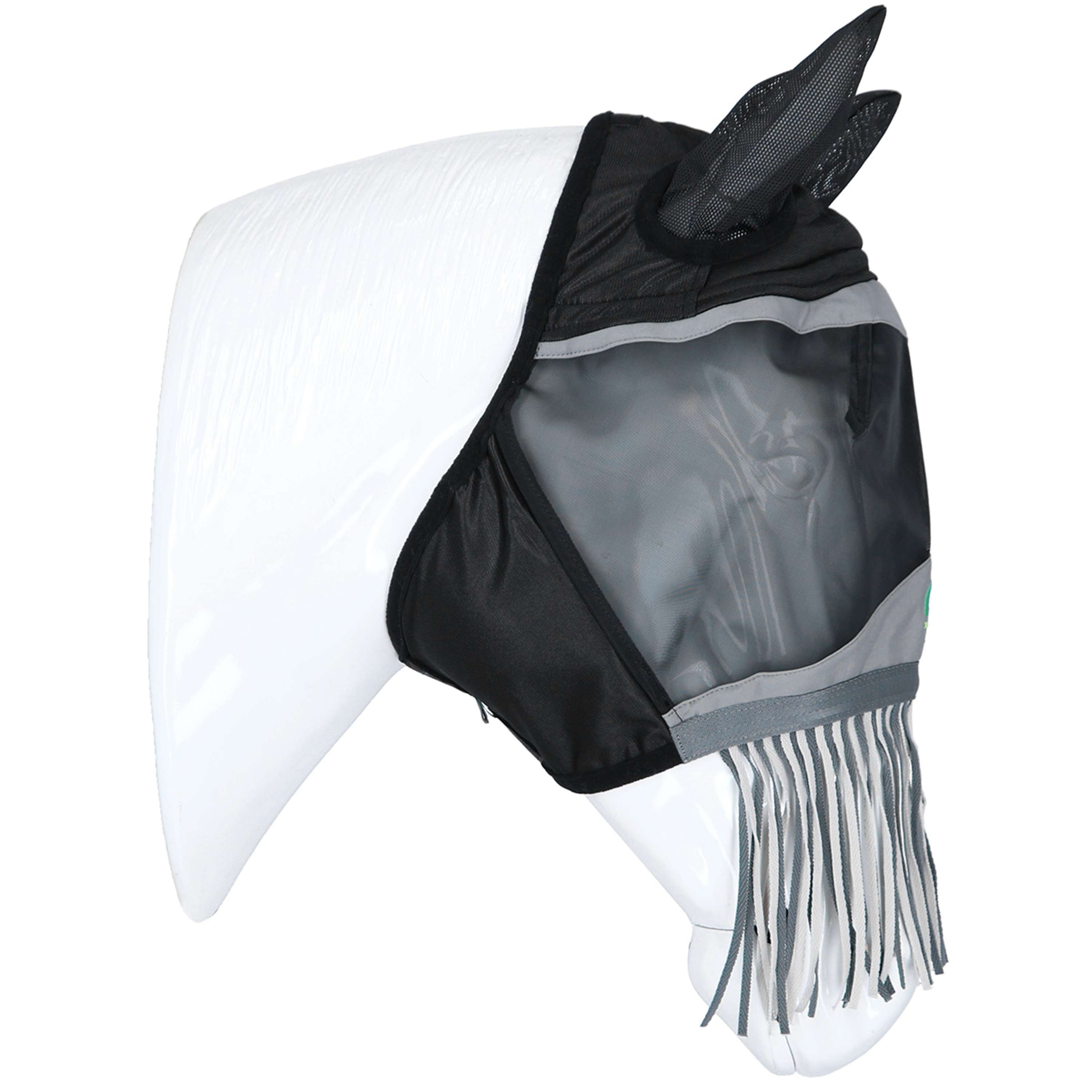 Agradi Horse Fly Mask Fine Mesh with Ears and Tassels Black