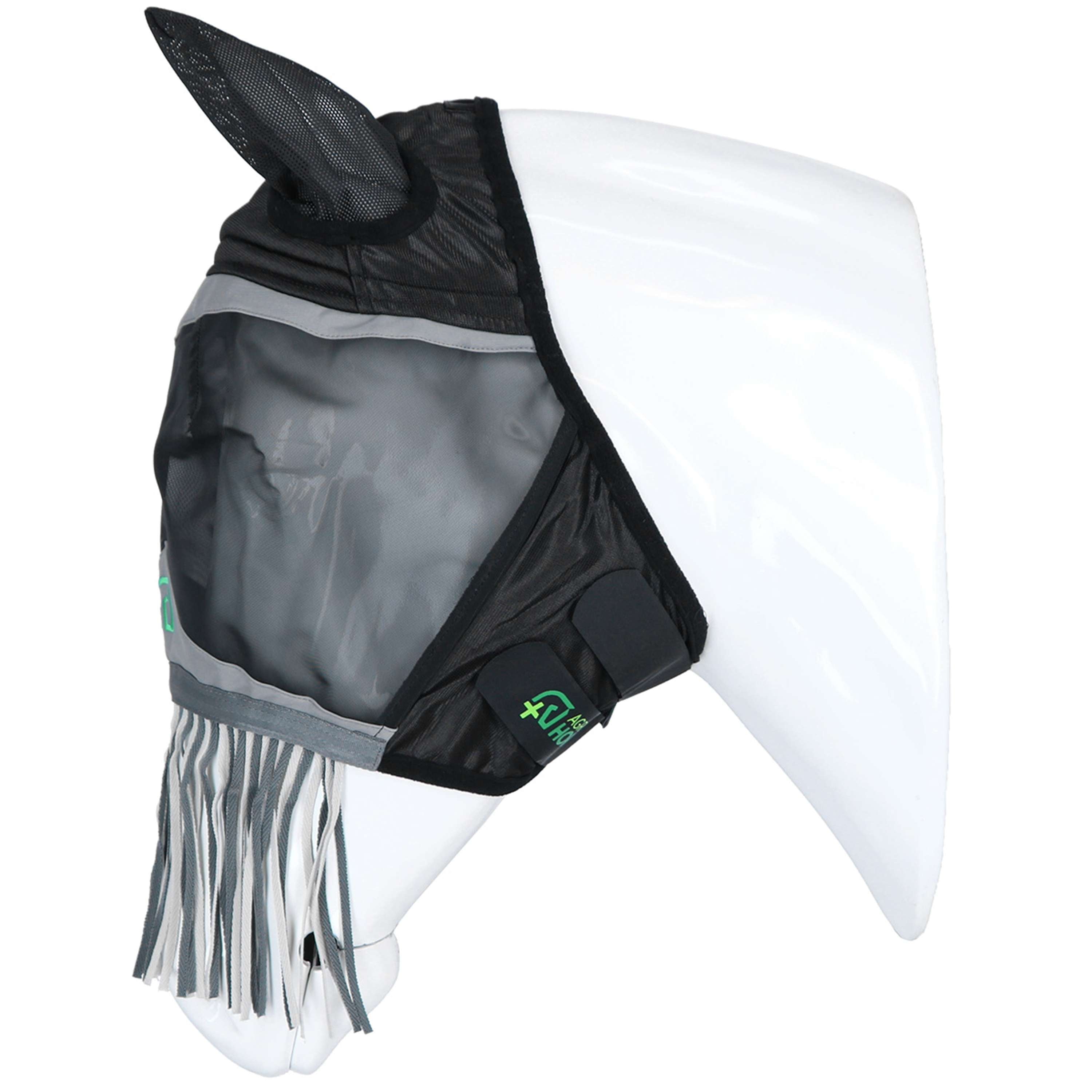 Agradi Horse Fly Mask Fine Mesh with Ears and Tassels Black