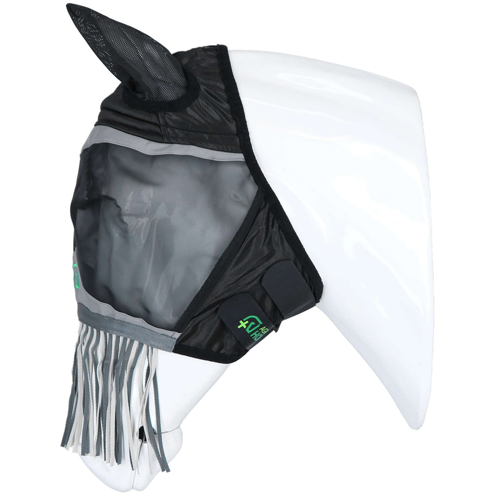 Agradi Horse Fly Mask Fine Mesh with Ears and Tassels Black