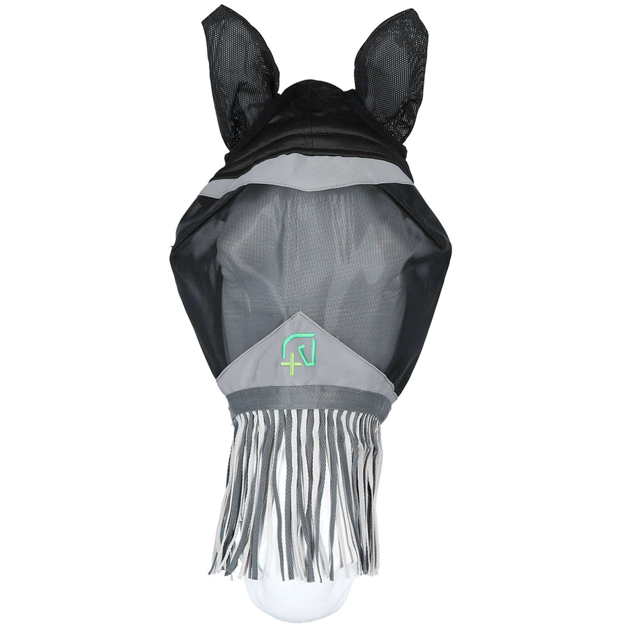 Agradi Horse Fly Mask Fine Mesh with Ears and Tassels Black