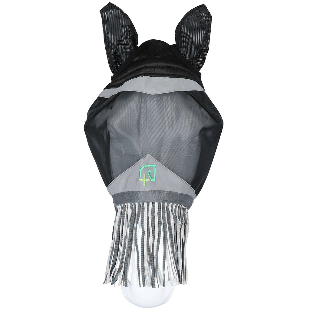 Agradi Horse Fly Mask Fine Mesh with Ears and Tassels Black
