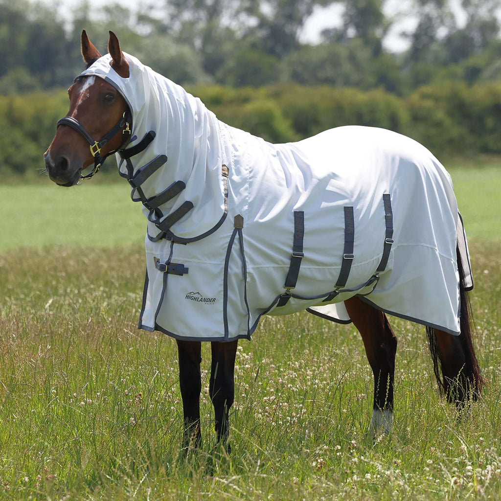Highlander Plus by Shires Eczema Rug Sweet-Itch Combo White/Airforce
