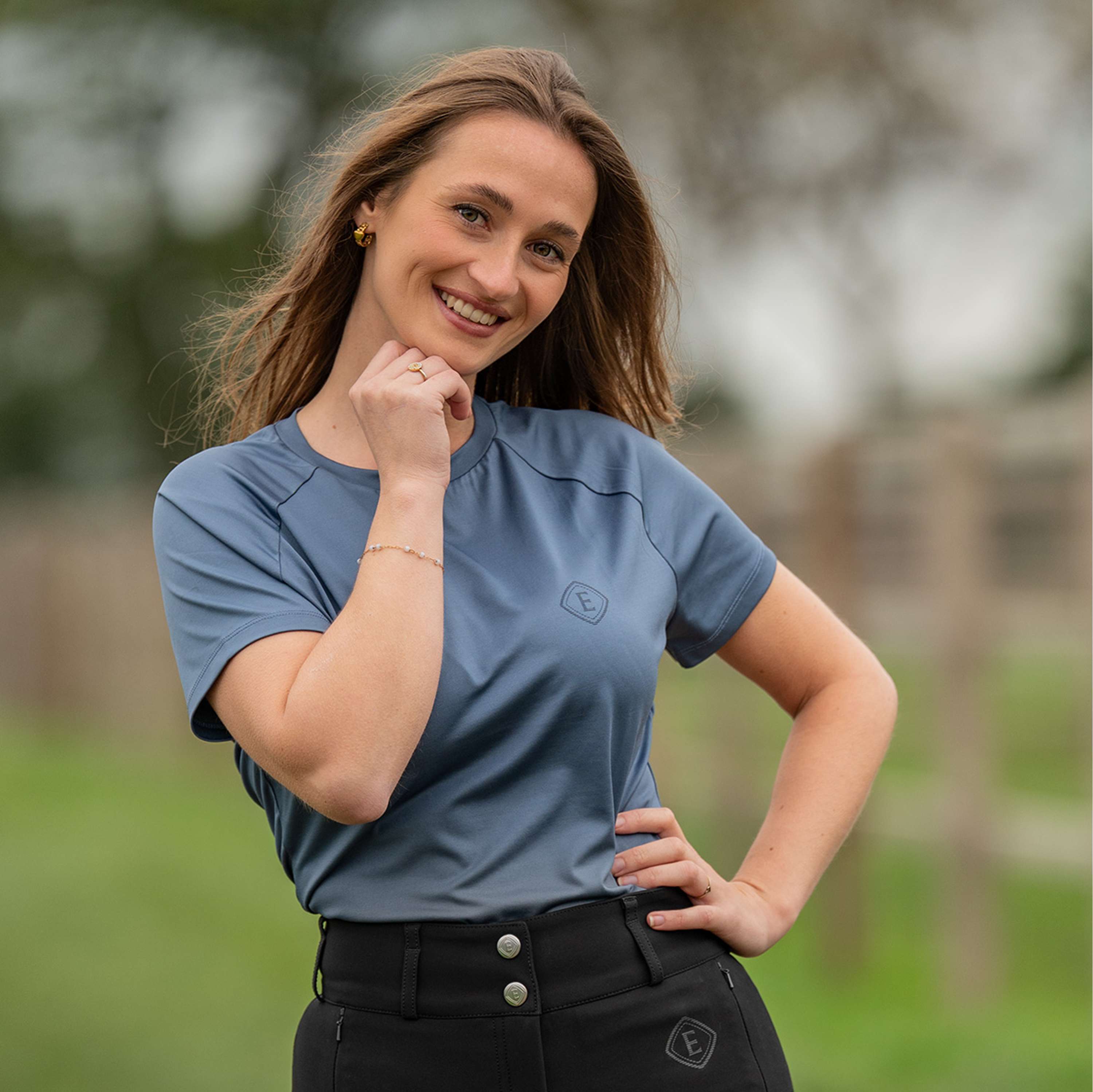 Elvera Equestrian Performance Shirt EENova Dove Blue