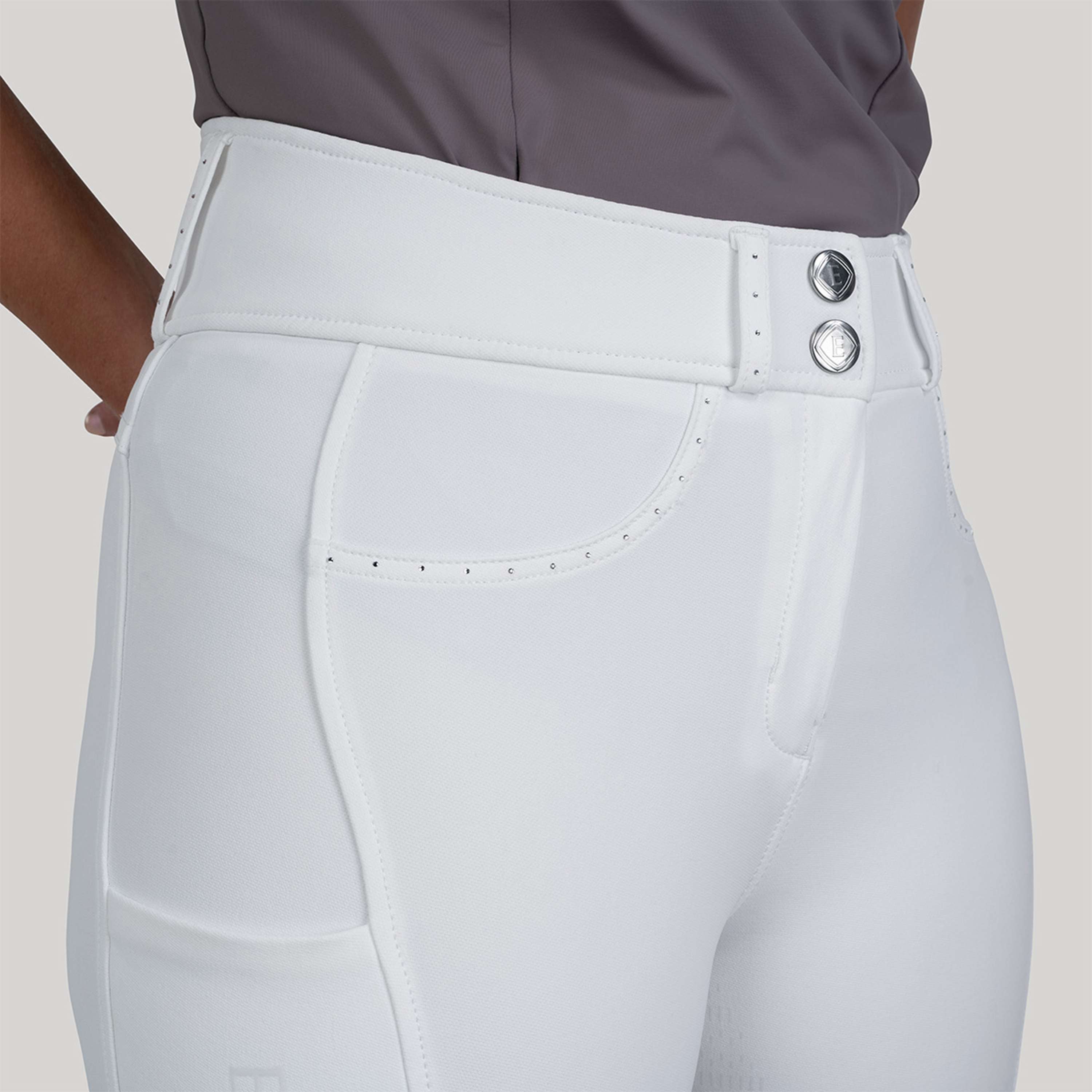 Elvera Equestrian Breeches Performance Bling White
