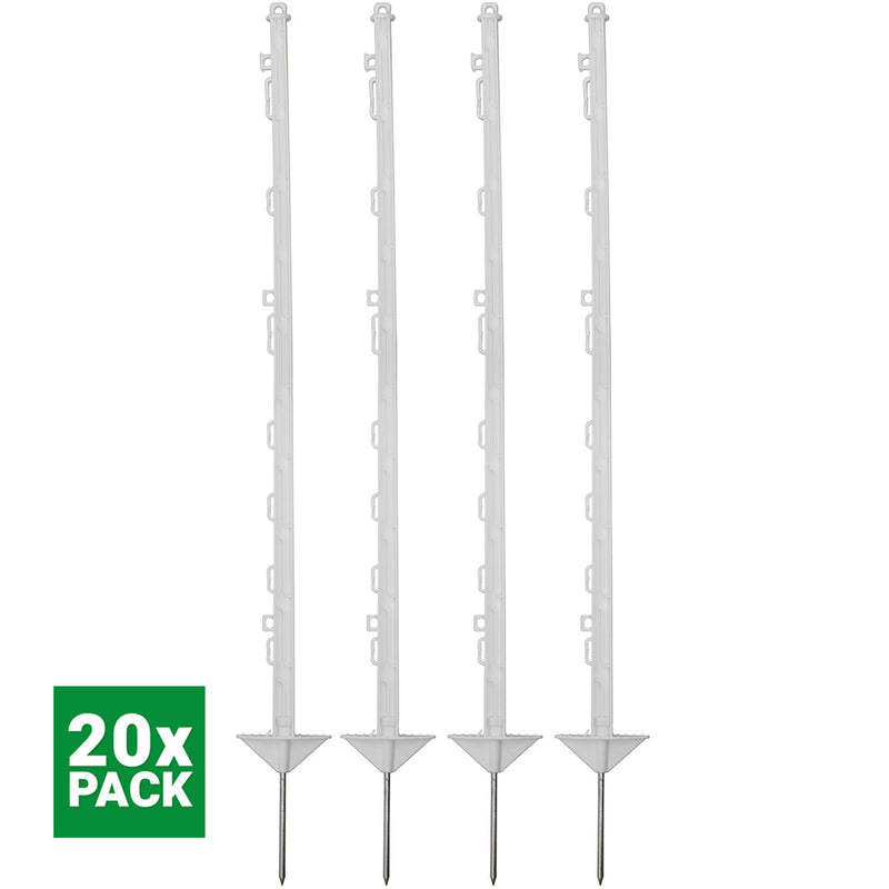 Agradi Power Classic Plastic Post Double 105cm 20 Pieces White