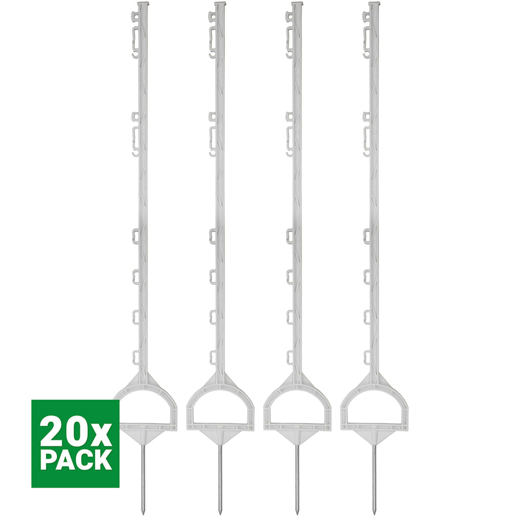 Agradi Power Plastic Post with Stirrup 115cm 20 Pieces White