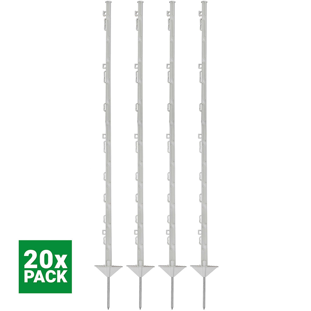Agradi Power Classic Plastic Post Double 125cm 20 Pieces White