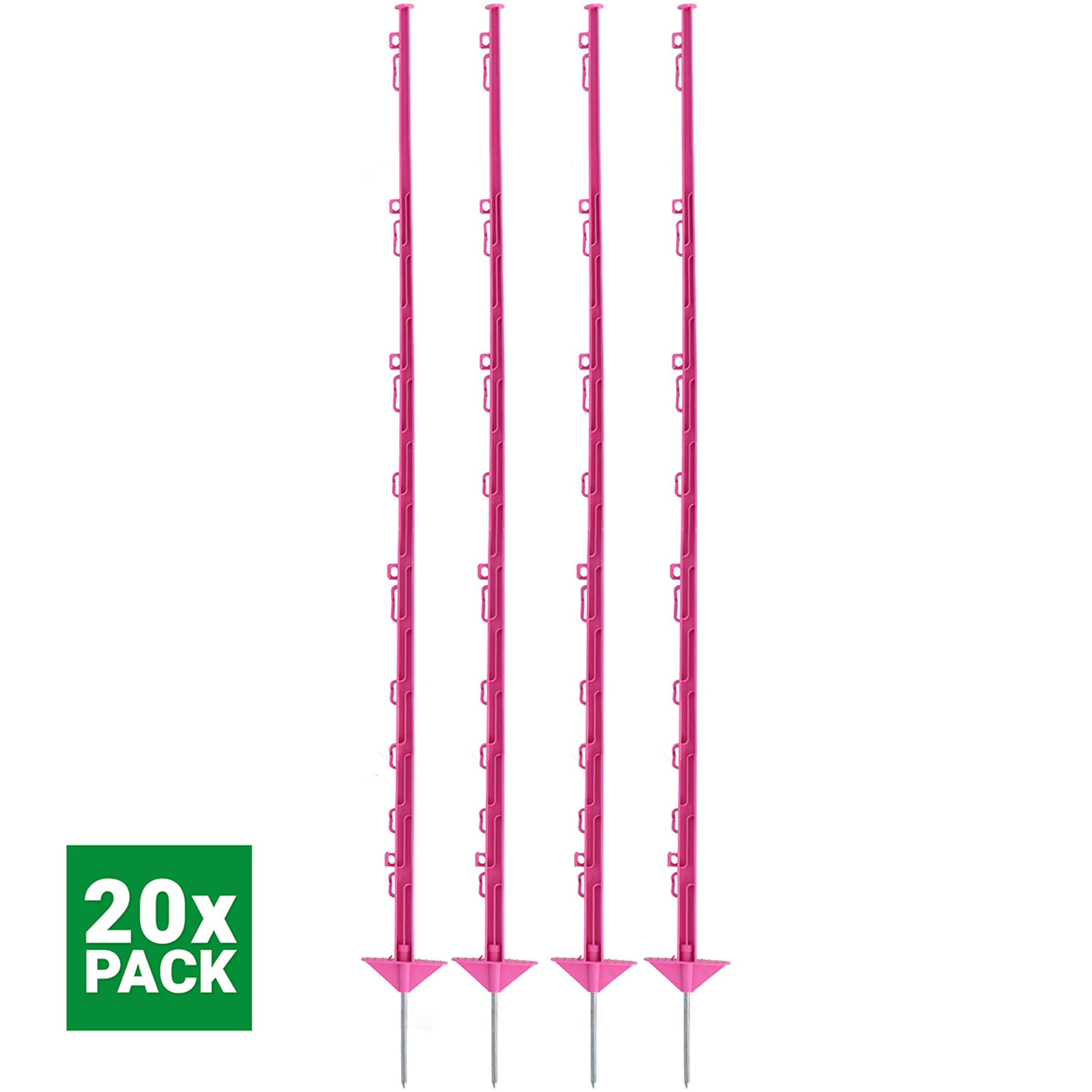 Agradi Power Classic Plastic Post Double 150cm 20 Pieces Pink