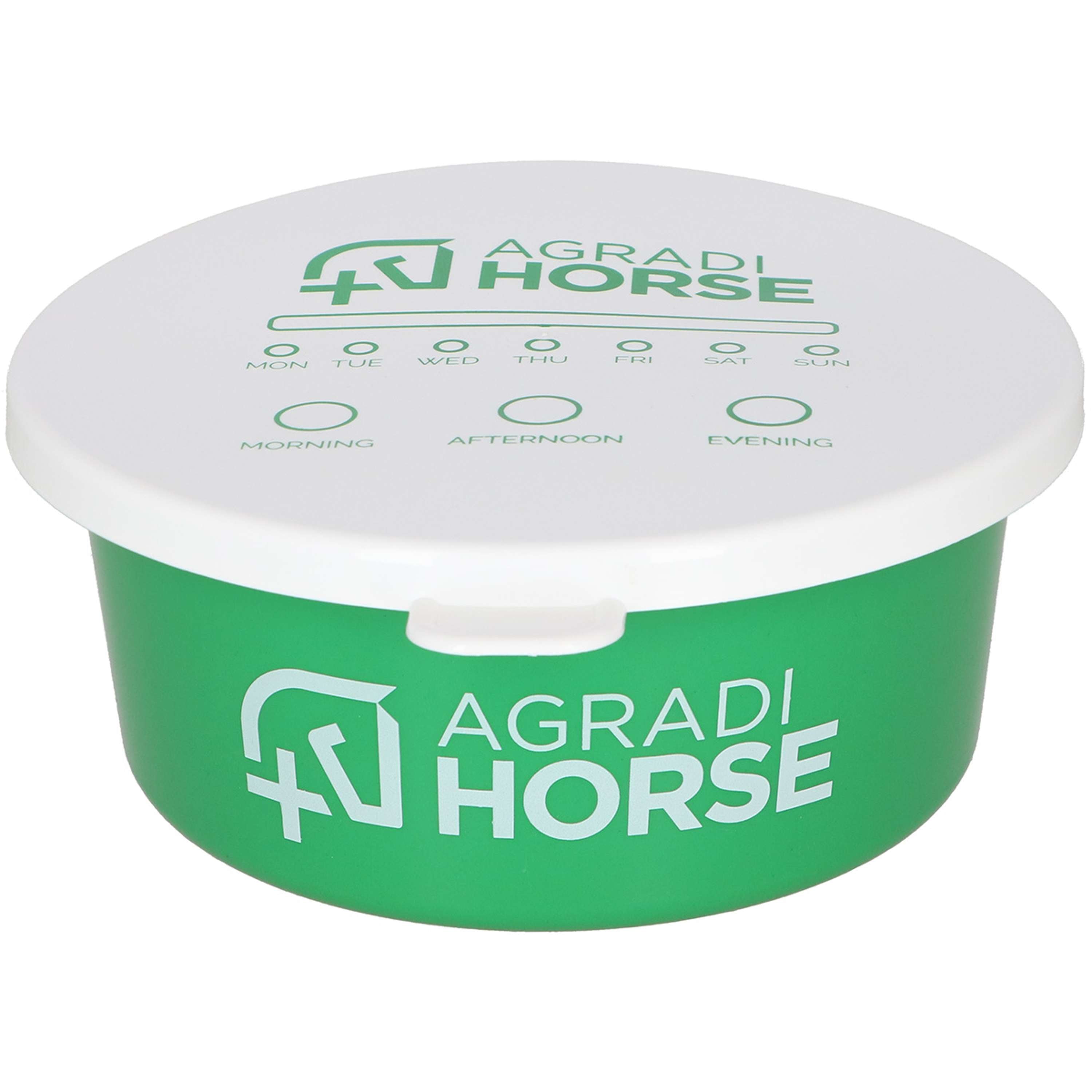 Agradi Horse Feeding Bowl with Lid Green