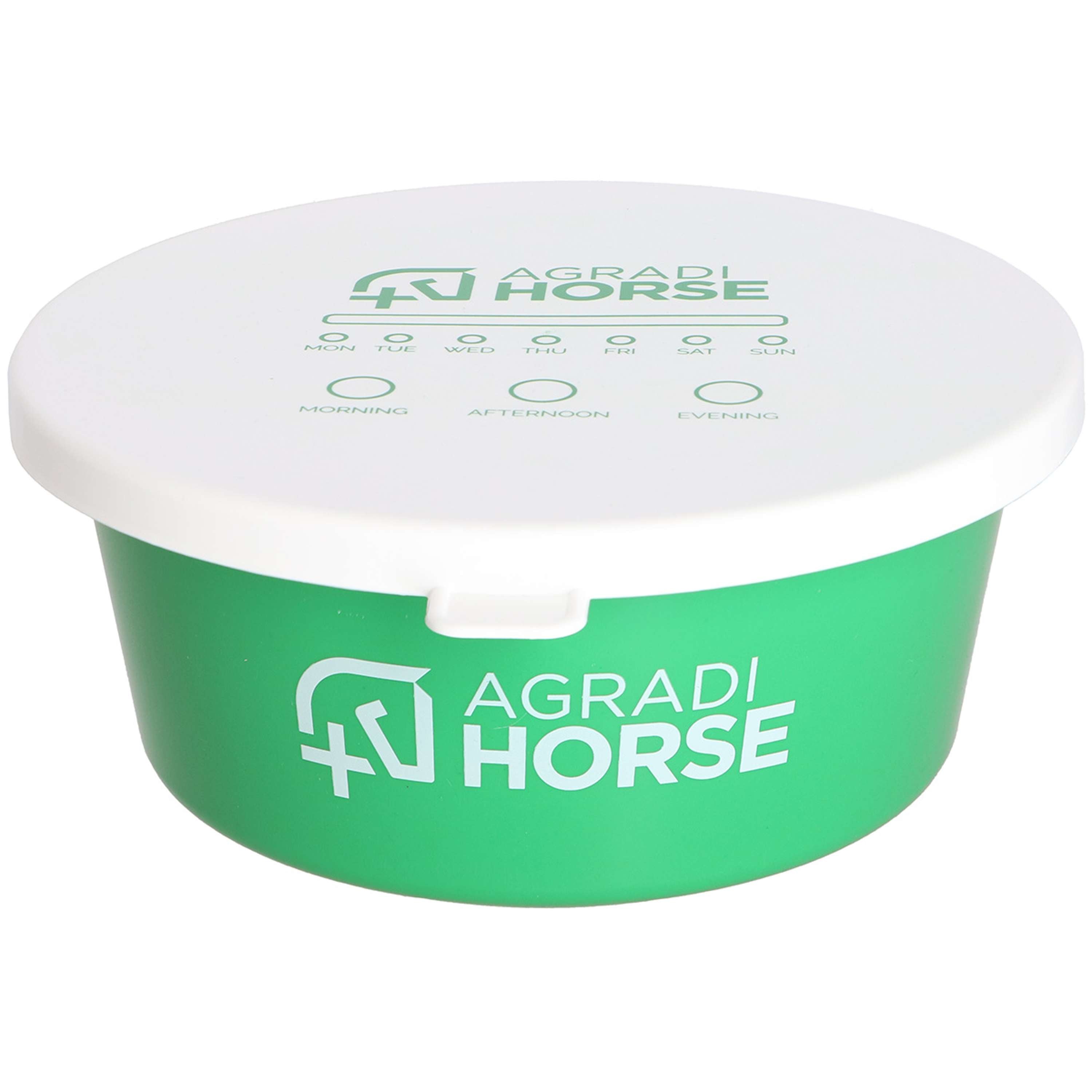 Agradi Horse Feeding Bowl with Lid Green