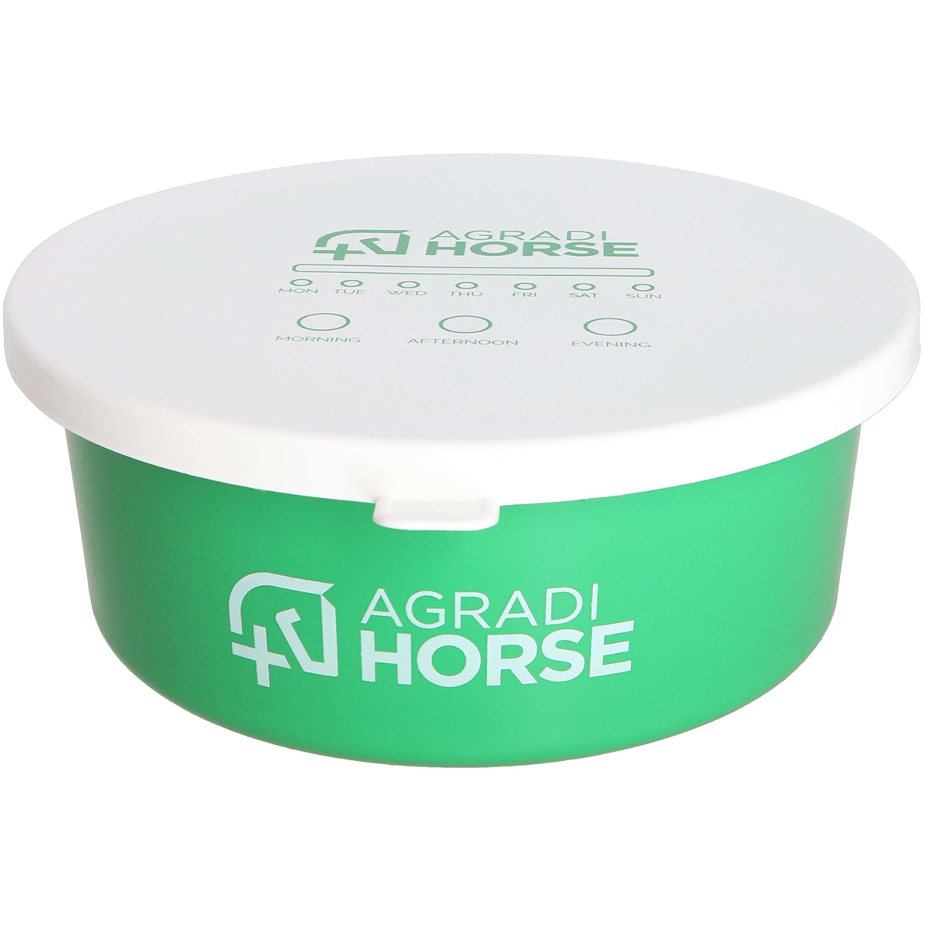 Agradi Horse Feeding Bowl with Lid Green