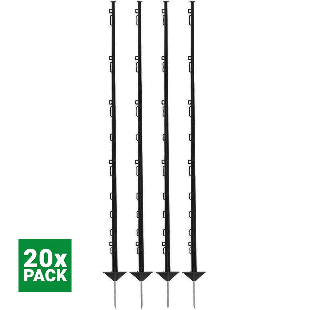 Agradi Power Classic Plastic Post Double 150cm 20 Pieces Black