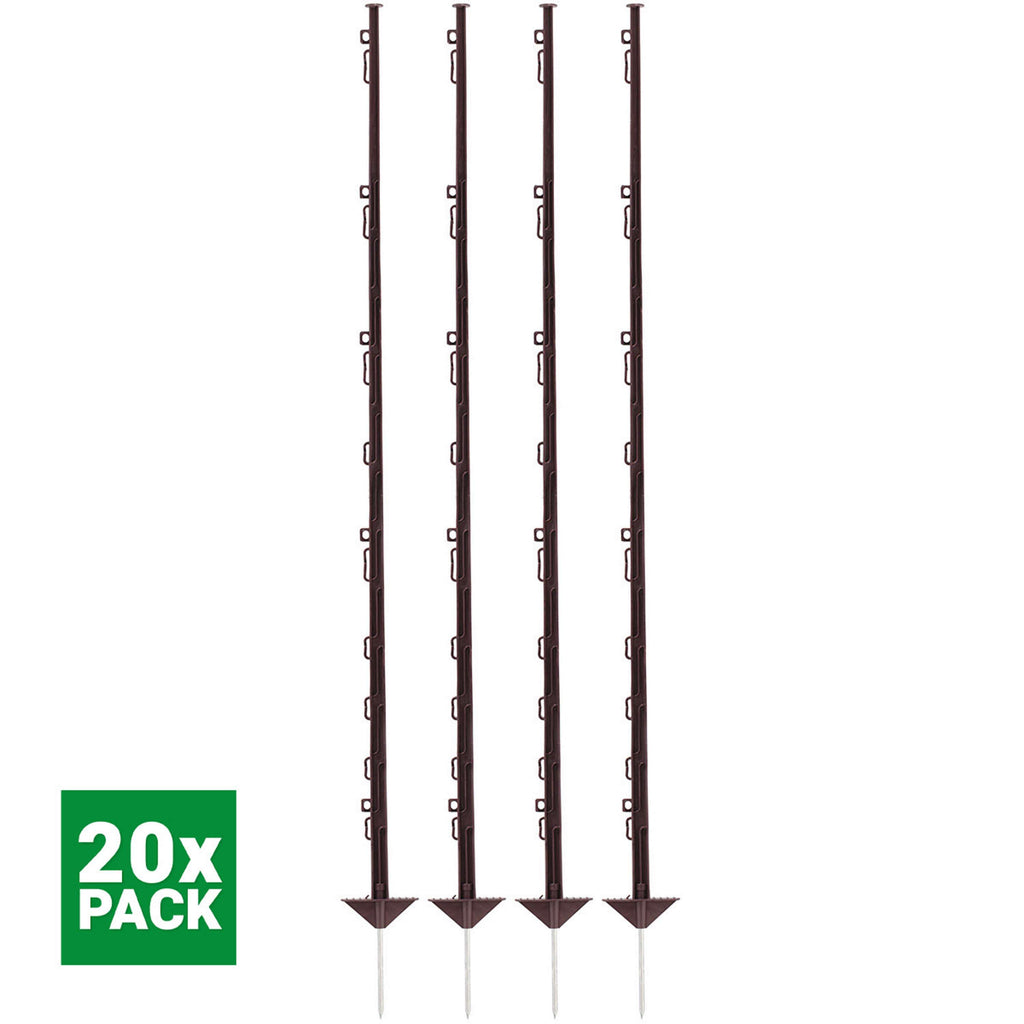 Agradi Power Classic Plastic Post Double 150cm 20 Pieces Brown