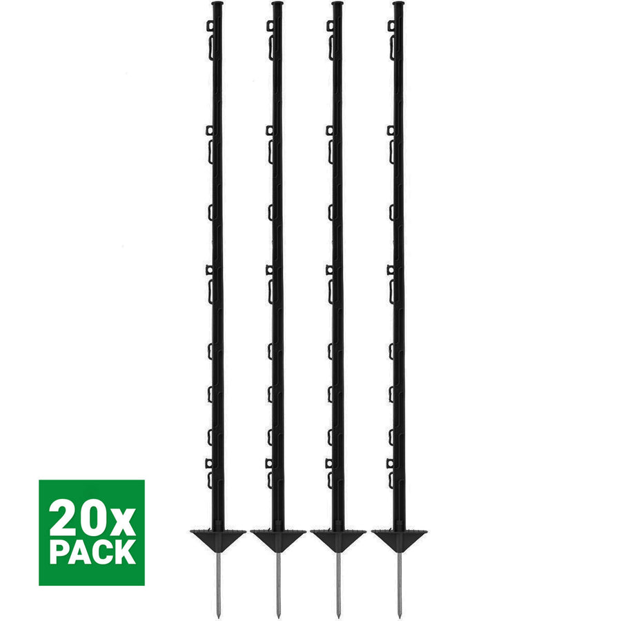 Agradi Power Classic Plastic Post Double 125cm 20 Pieces Black